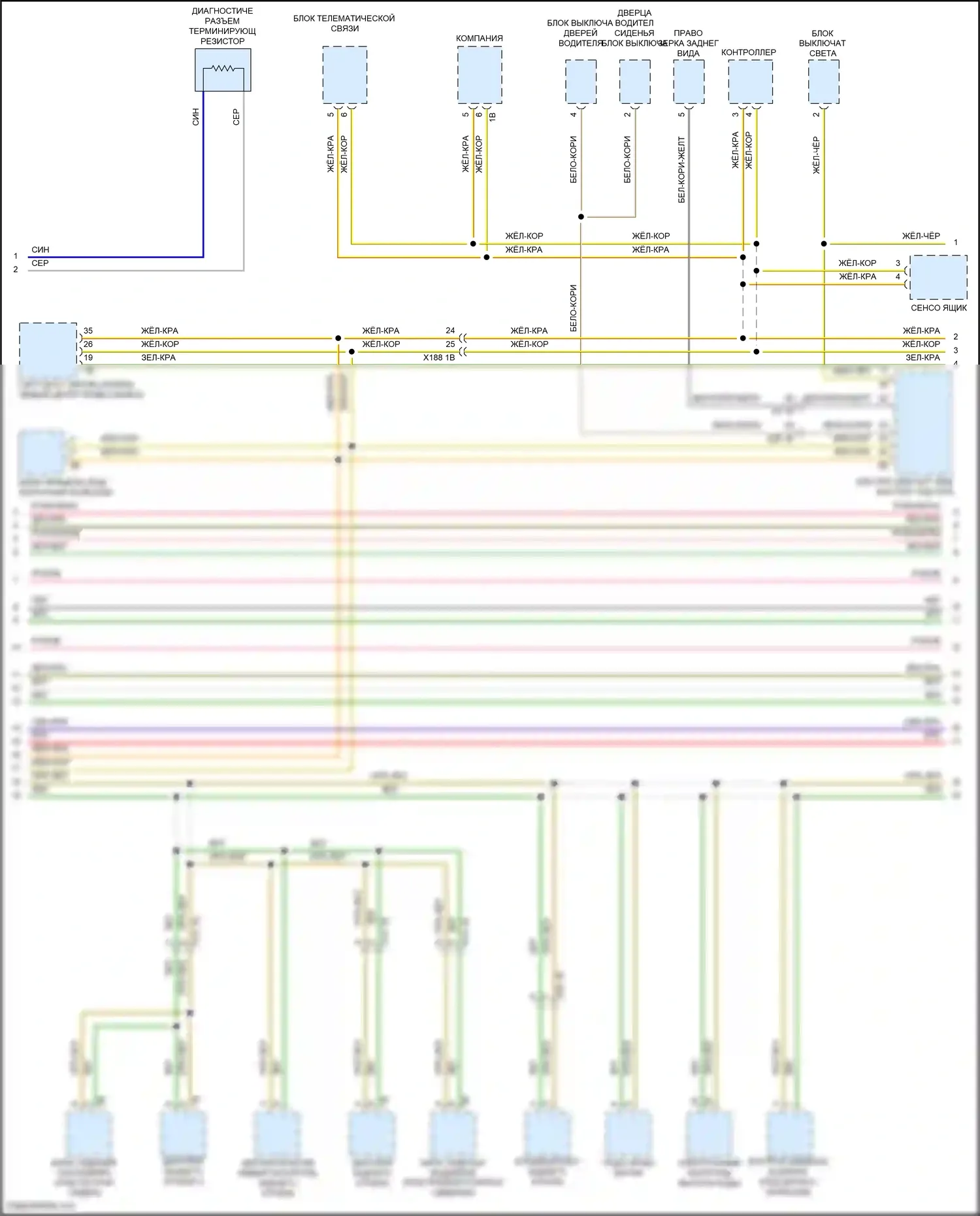 5 серия BMW F10/F11 рестайлинг (2013-2017): Can шина электросхема (3 из 6) 