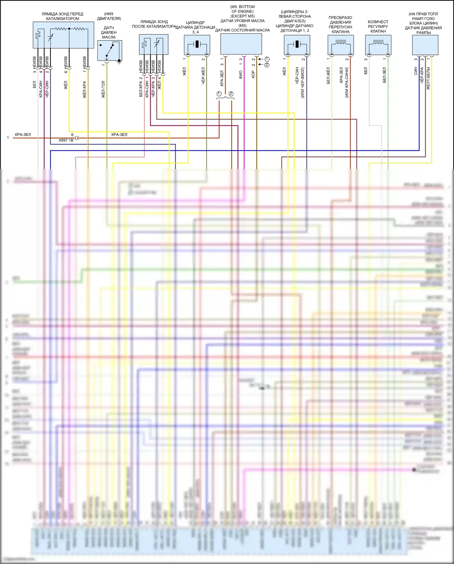 5 серия BMW F10/F11 рестайлинг (2013-2017): Электросхема двигателя 4,4л турбо (4 из 12) 