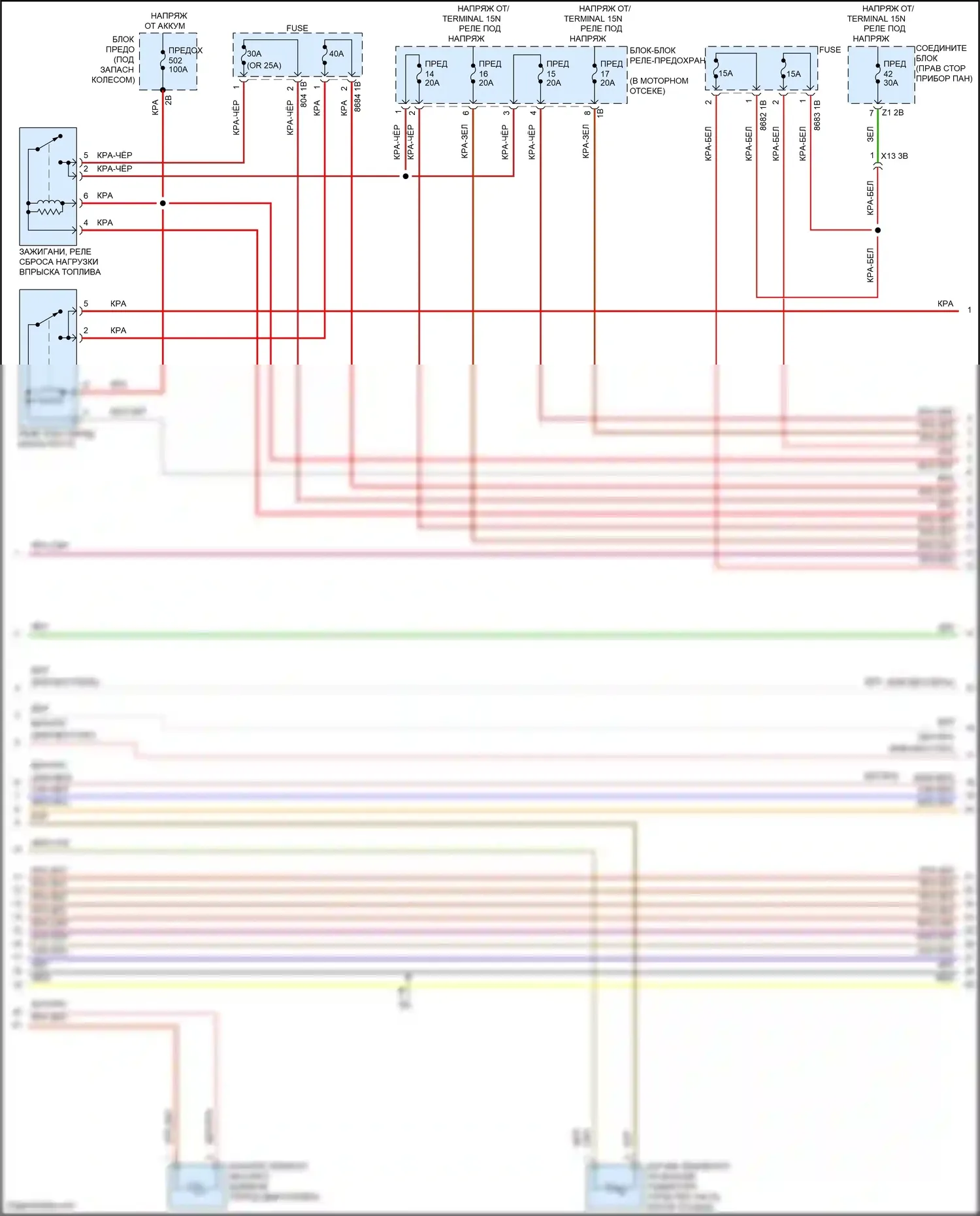 5 серия BMW F10/F11 рестайлинг (2013-2017): Электросхема двигателя 4,4л турбо (9 из 12) 
