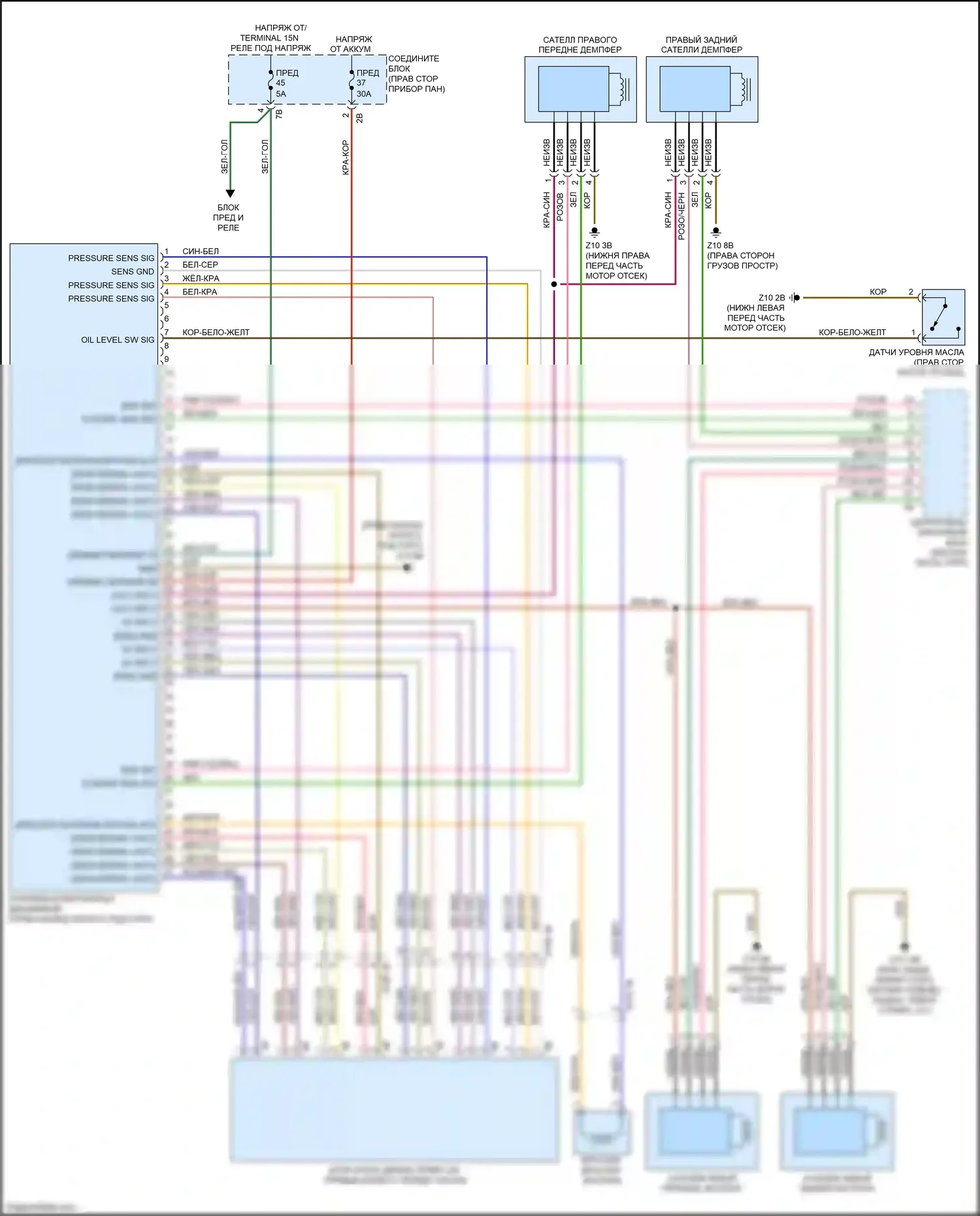5 серия BMW F10/F11 рестайлинг (2013-2017): Электросхема подвески динамического привода 