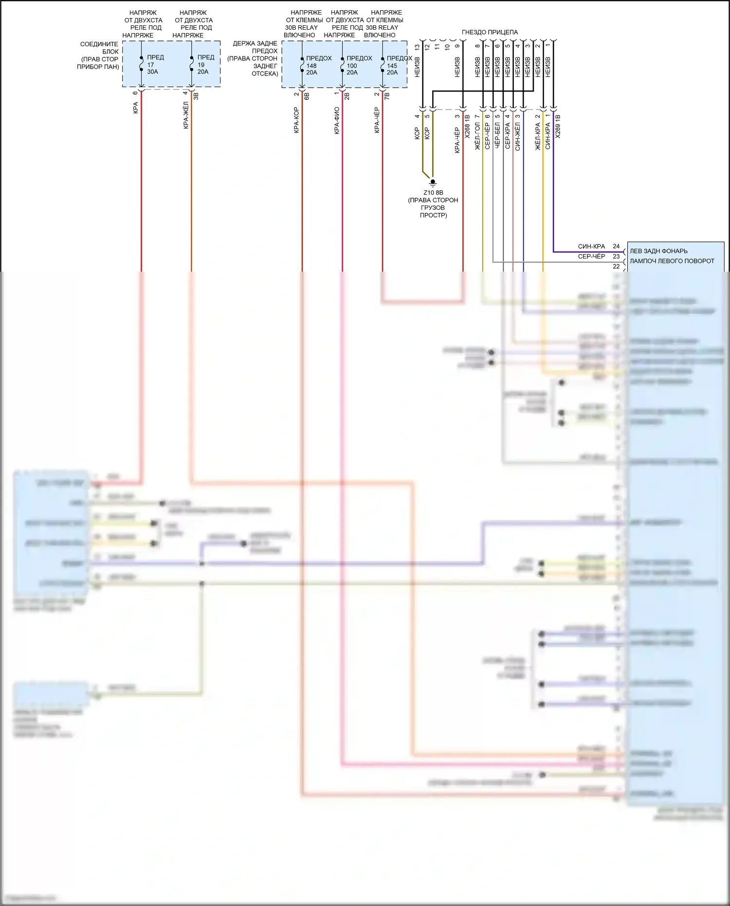 5 серия BMW F10/F11 рестайлинг (2013-2017): Электросхема буксировки прицепа 