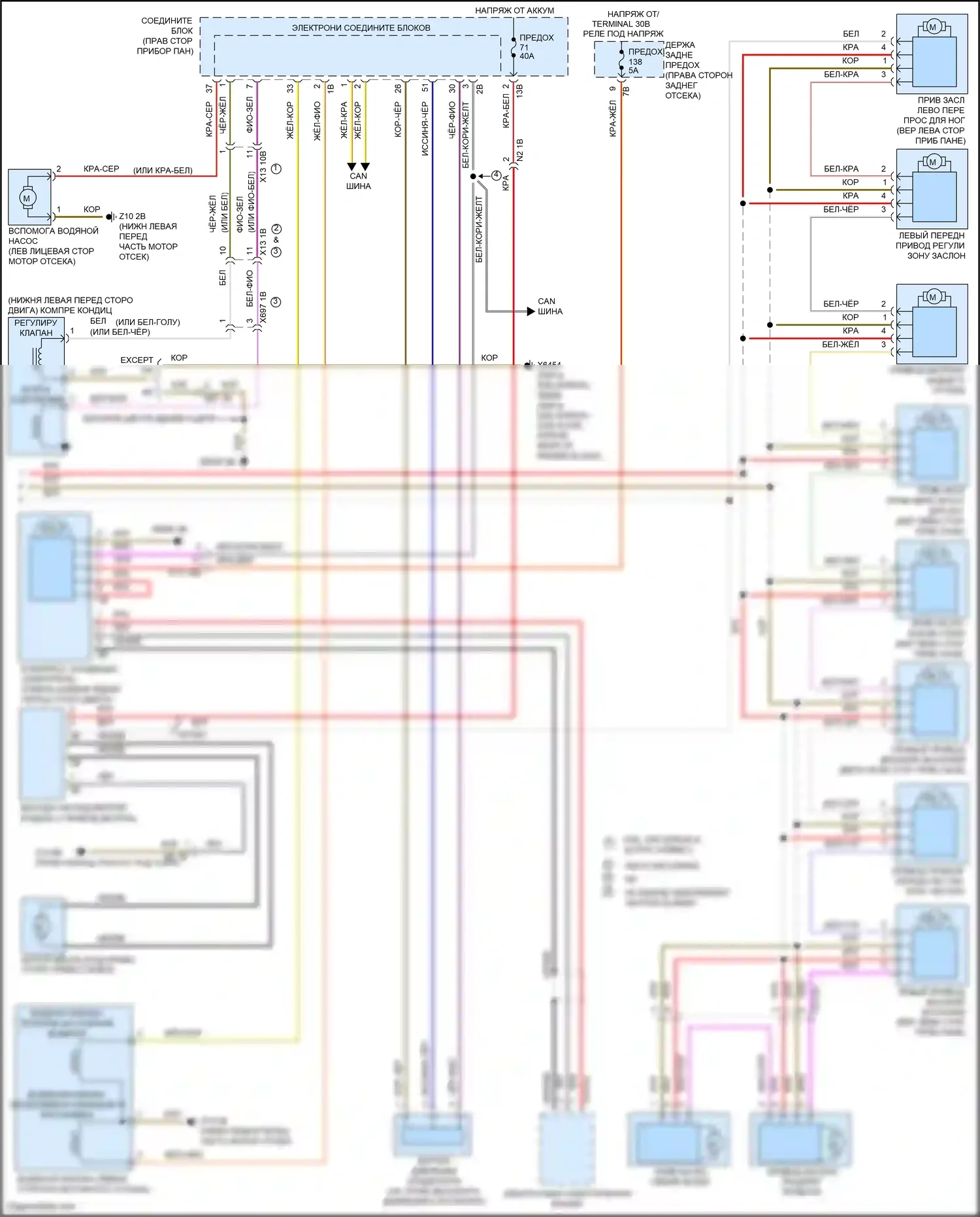 5 серия BMW F10/F11 рестайлинг (2013-2017): Электросхема климат контроля, без заднего автоматического климат-контроля (5 из 5) 