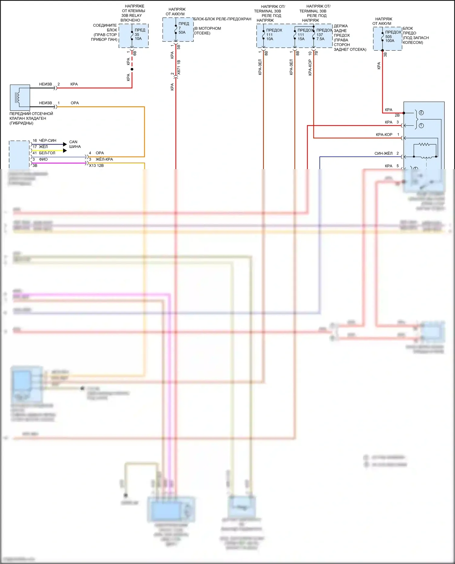 5 серия BMW F10/F11 рестайлинг (2013-2017): Электросхема климат контроля, с задним автоматическим климат-контролем (5 из 6) 