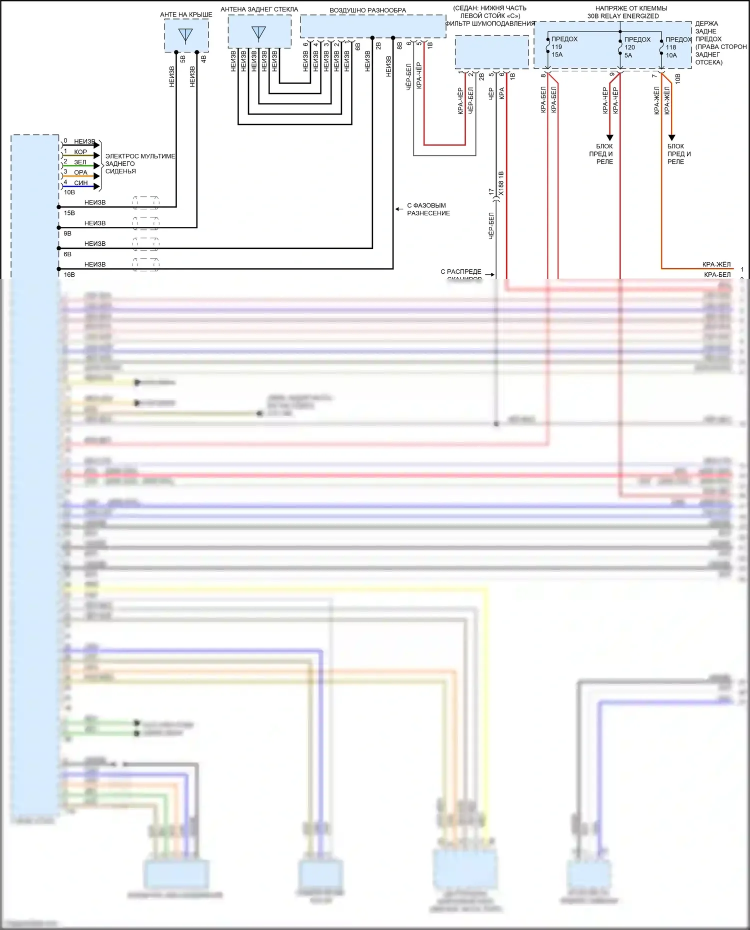 5 серия BMW F10/F11 рестайлинг (2013-2017): Hifi электросхема магнитолы, с активным звуковым оформлением (1 из 3) 