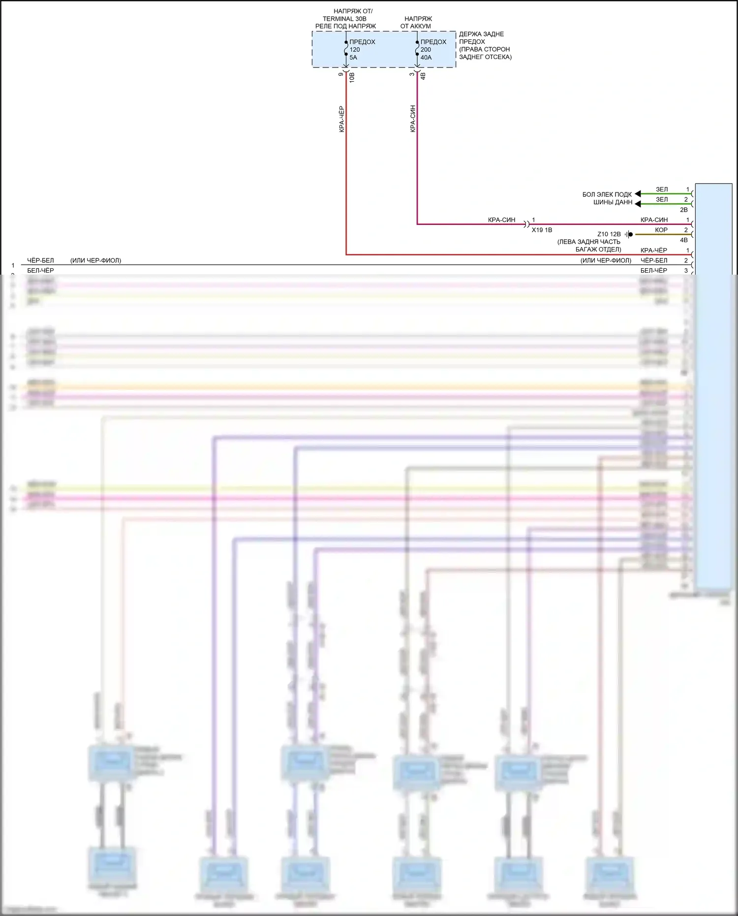 5 серия BMW F10/F11 рестайлинг (2013-2017): Top hifi электросхема магнитолы, кроме премиум с активным звуковым оформлением (2 из 2) 