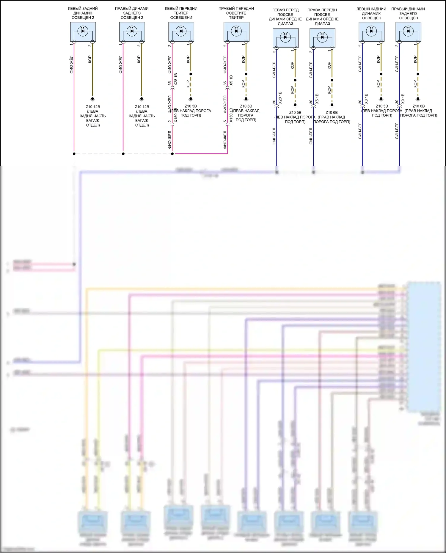 5 серия BMW F10/F11 рестайлинг (2013-2017): Топ hifi магнитолы электросхема, премиум (3 из 3) 
