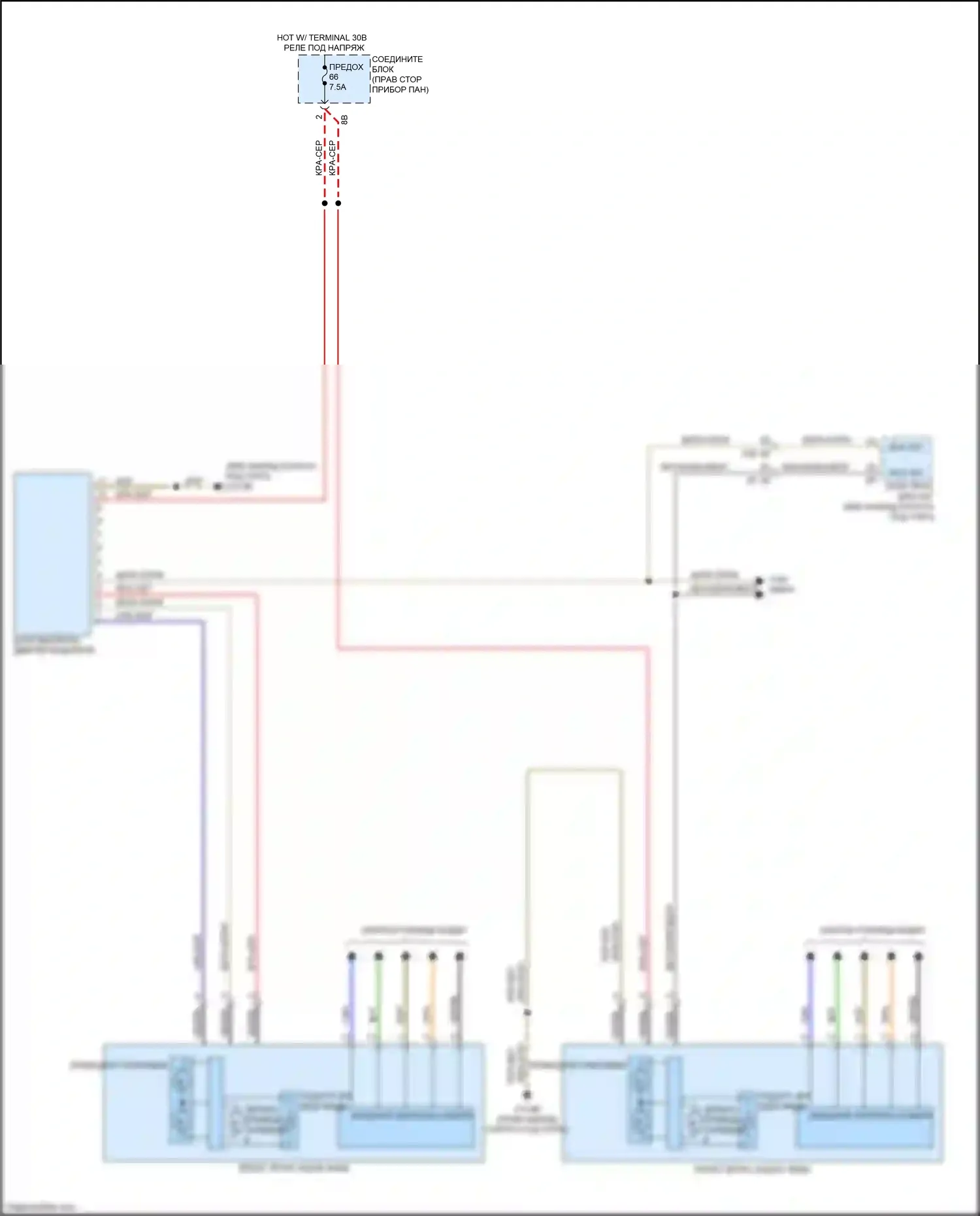 5 серия BMW F10/F11 рестайлинг (2013-2017): Электросхема памяти зеркал, с функцией lin bus 