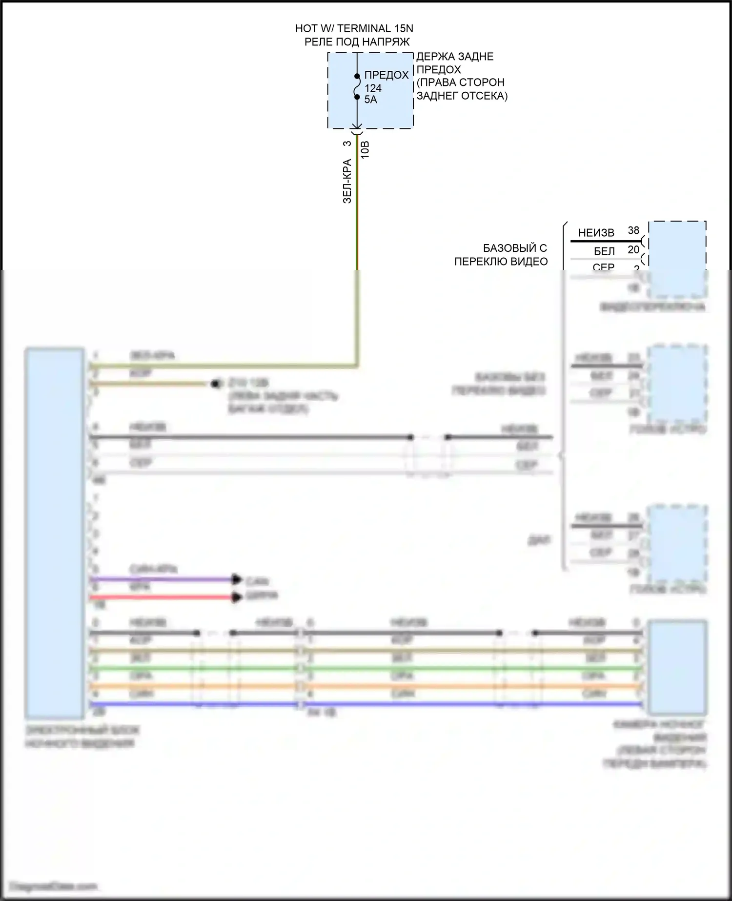 5 серия BMW F10/F11 рестайлинг (2013-2017): Электронная электросхема ночного видения 