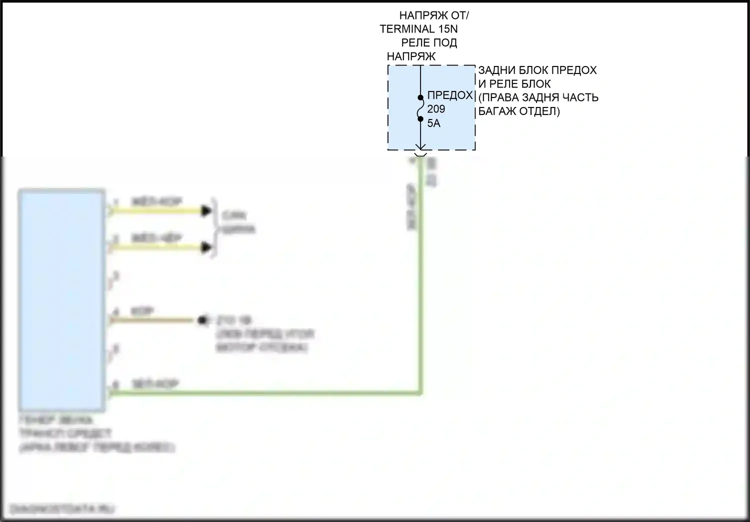 5 серия BMW G30/G31 рестайлинг (2020-2024): Электросхема системы звука виртуального двигателя 