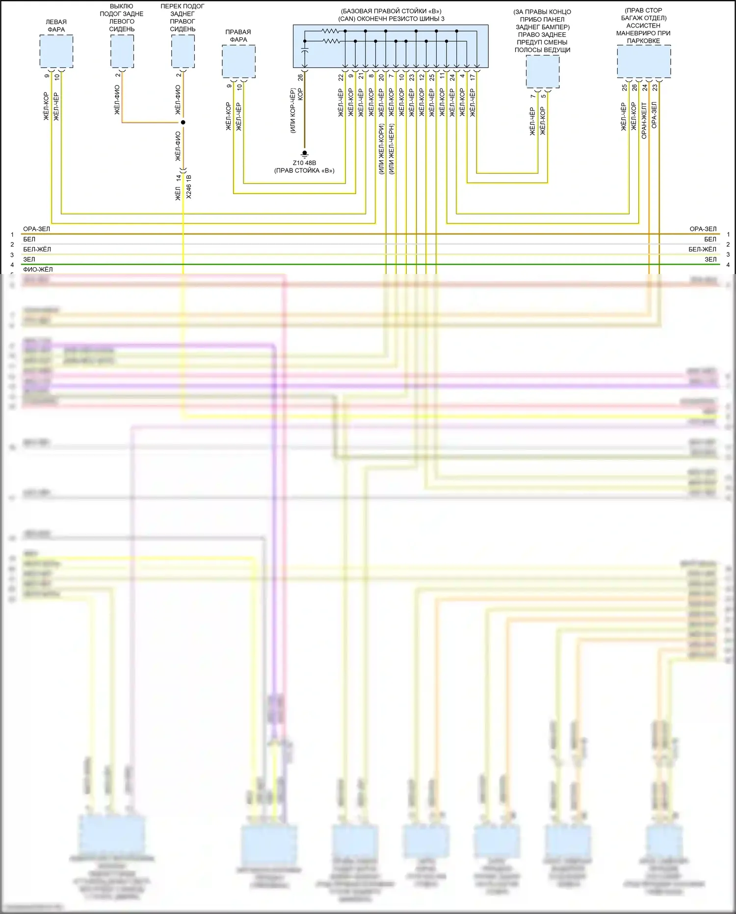 5 серия BMW G30/G31 рестайлинг (2020-2024): Электросхема шины высокого/низкого уровня (5 из 9) 