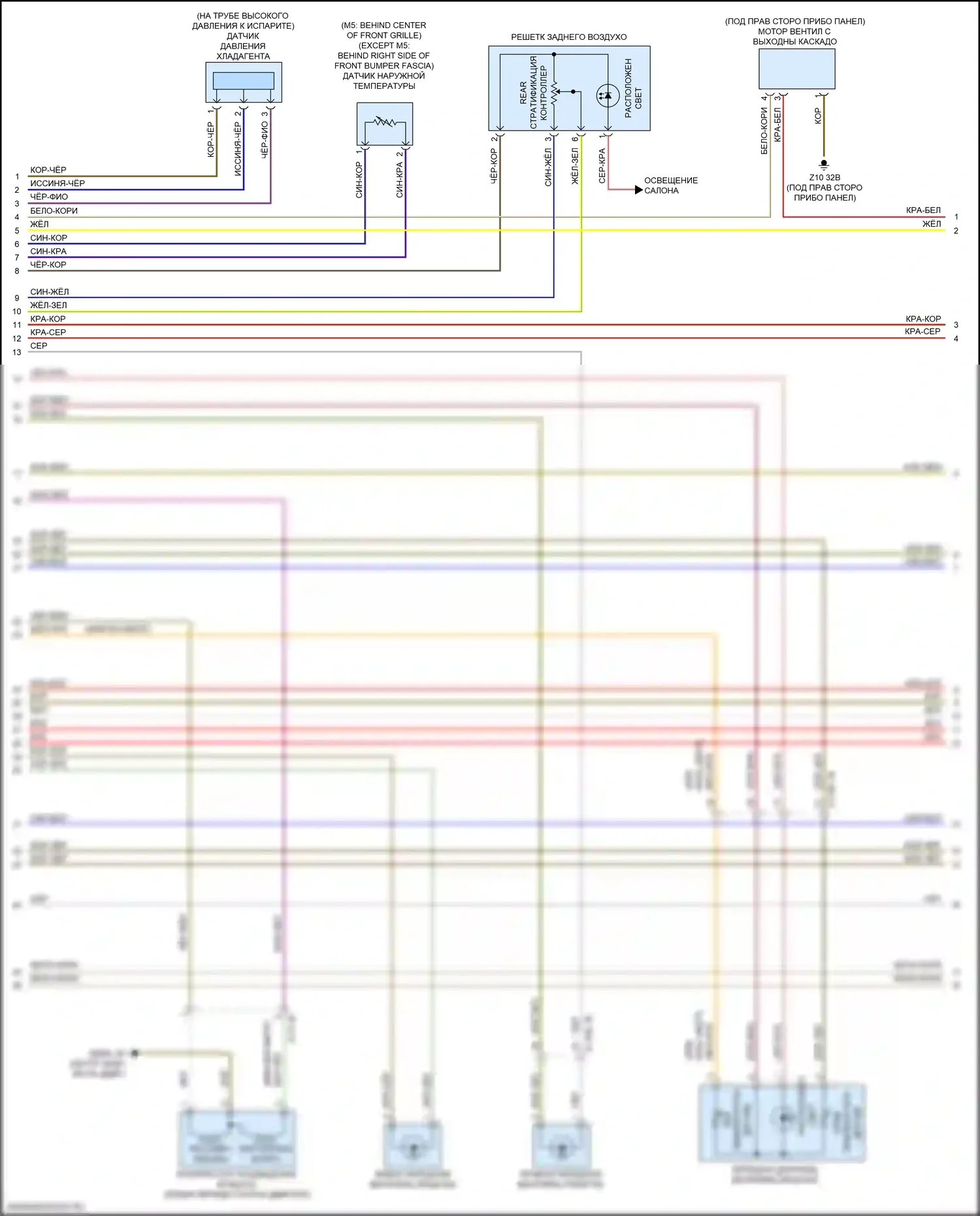 5 серия BMW G30/G31 рестайлинг (2020-2024): Электросхема климат контроля, без заднего автоматического климат-контроля (2 из 7) 