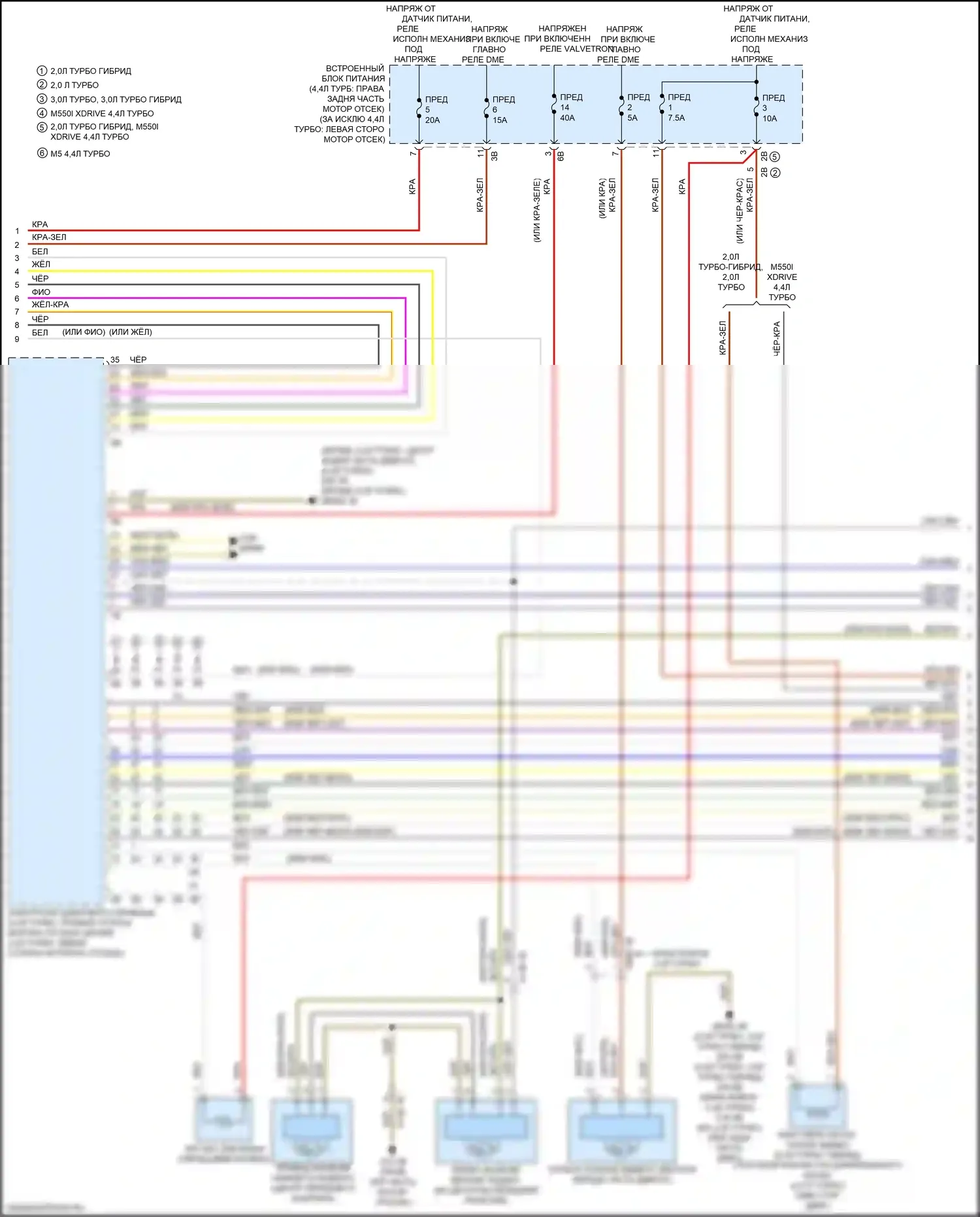 5 серия BMW G30/G31 рестайлинг (2020-2024): Электросхема климат контроля, без заднего автоматического климат-контроля (6 из 7) 