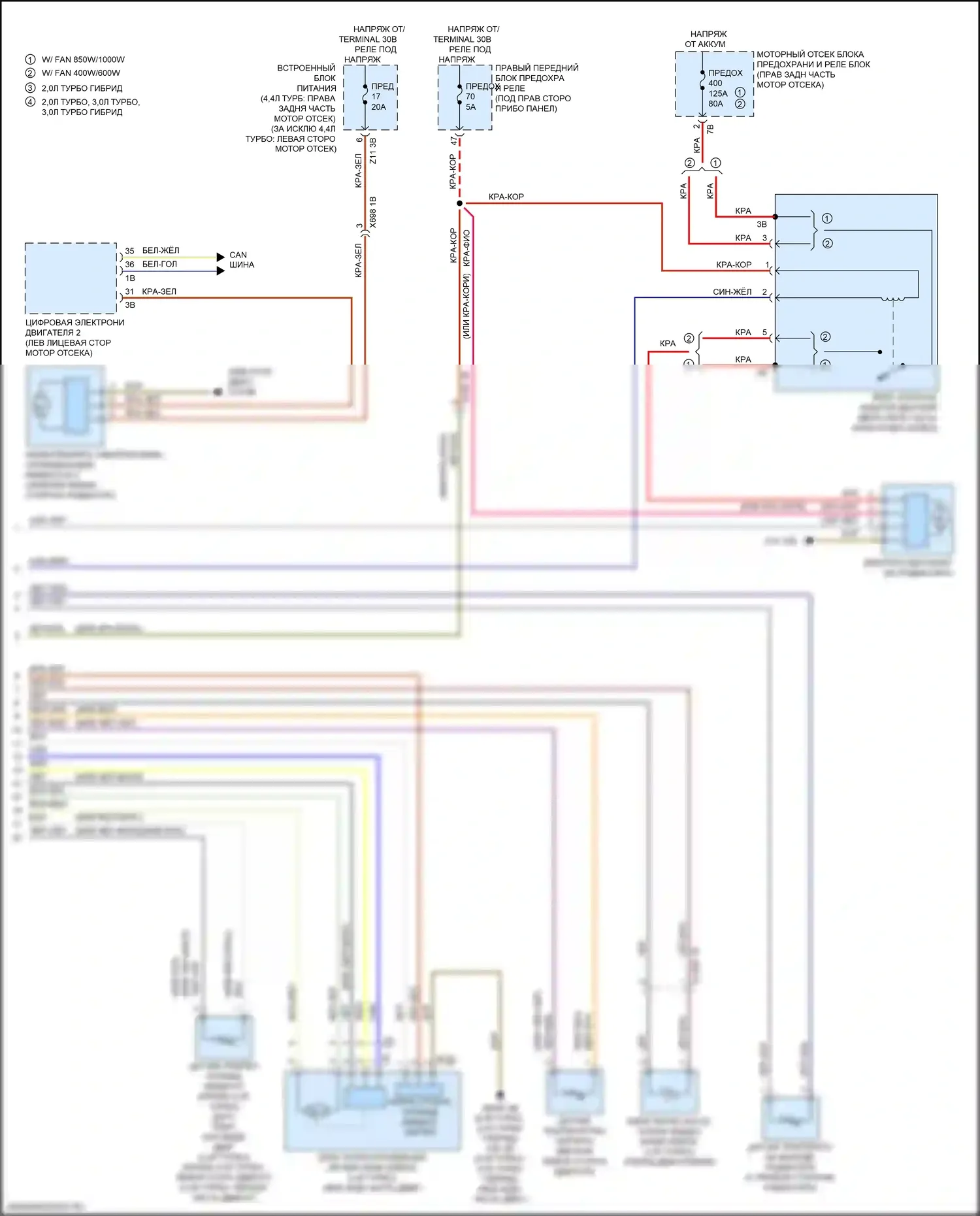 5 серия BMW G30/G31 рестайлинг (2020-2024): Электросхема климат контроля, с задним автоматическим климат-контролем (7 из 7) 