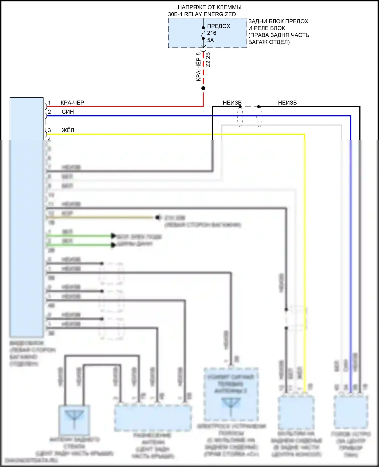 5 серия BMW G30/G31 рестайлинг (2020-2024): Электросхема видеосистемы 