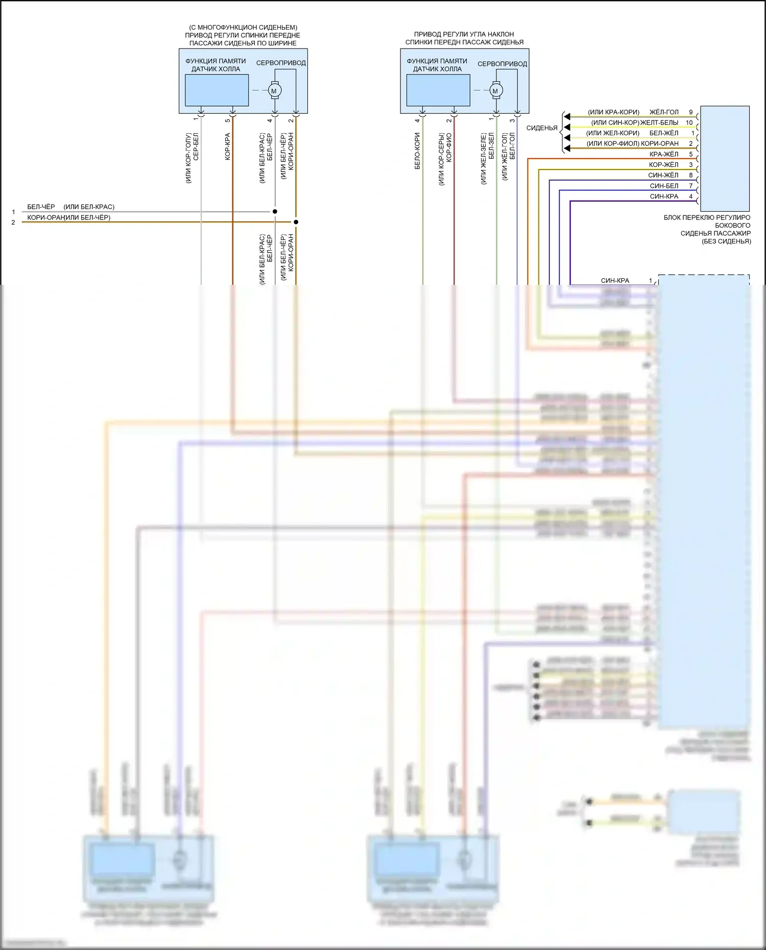 5 серия BMW G30/G31 рестайлинг (2020-2024): Электросхема сиденья памяти пассажира (2 из 2) 