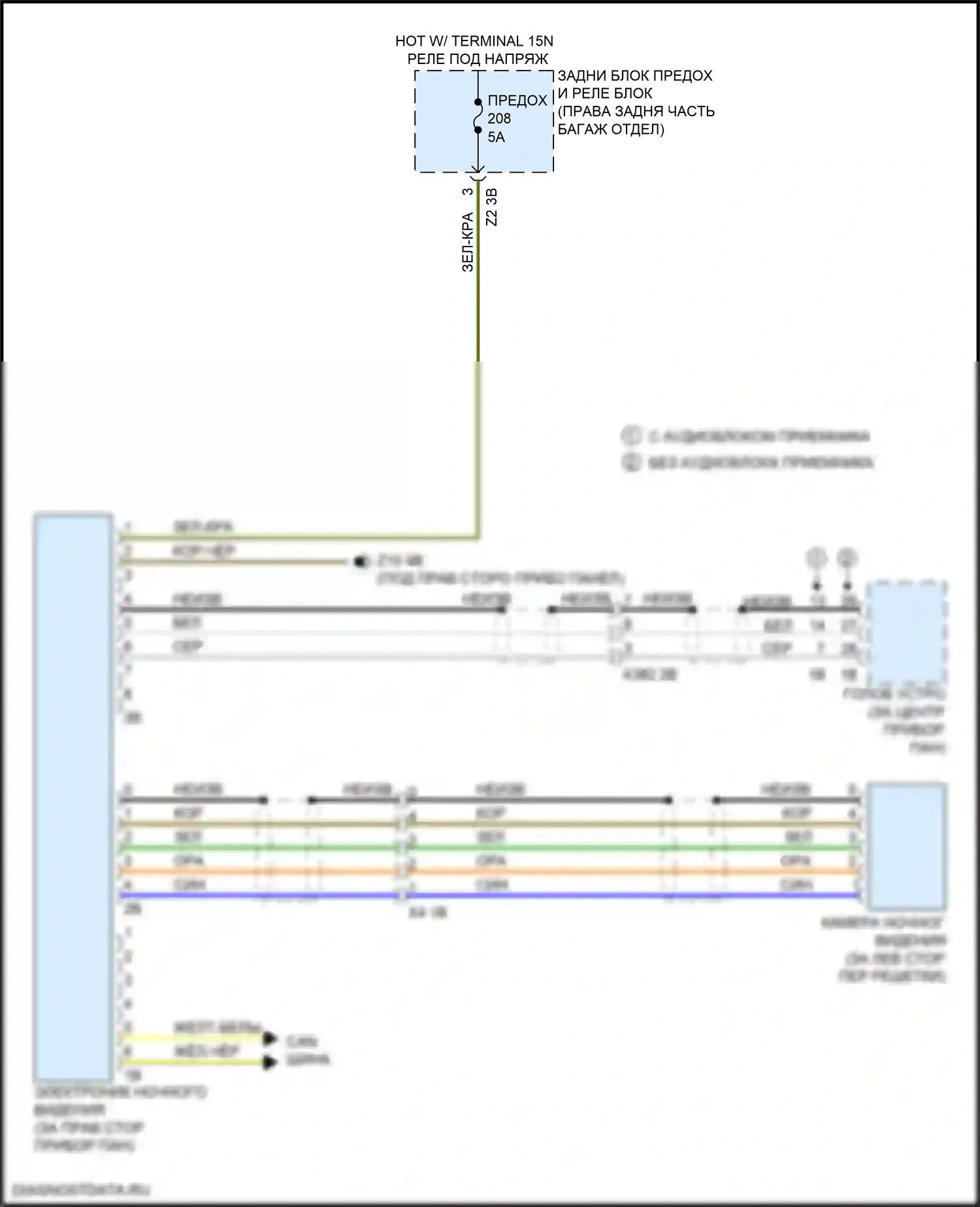 5 серия BMW G30/G31 рестайлинг (2020-2024): Электронная электросхема ночного видения 