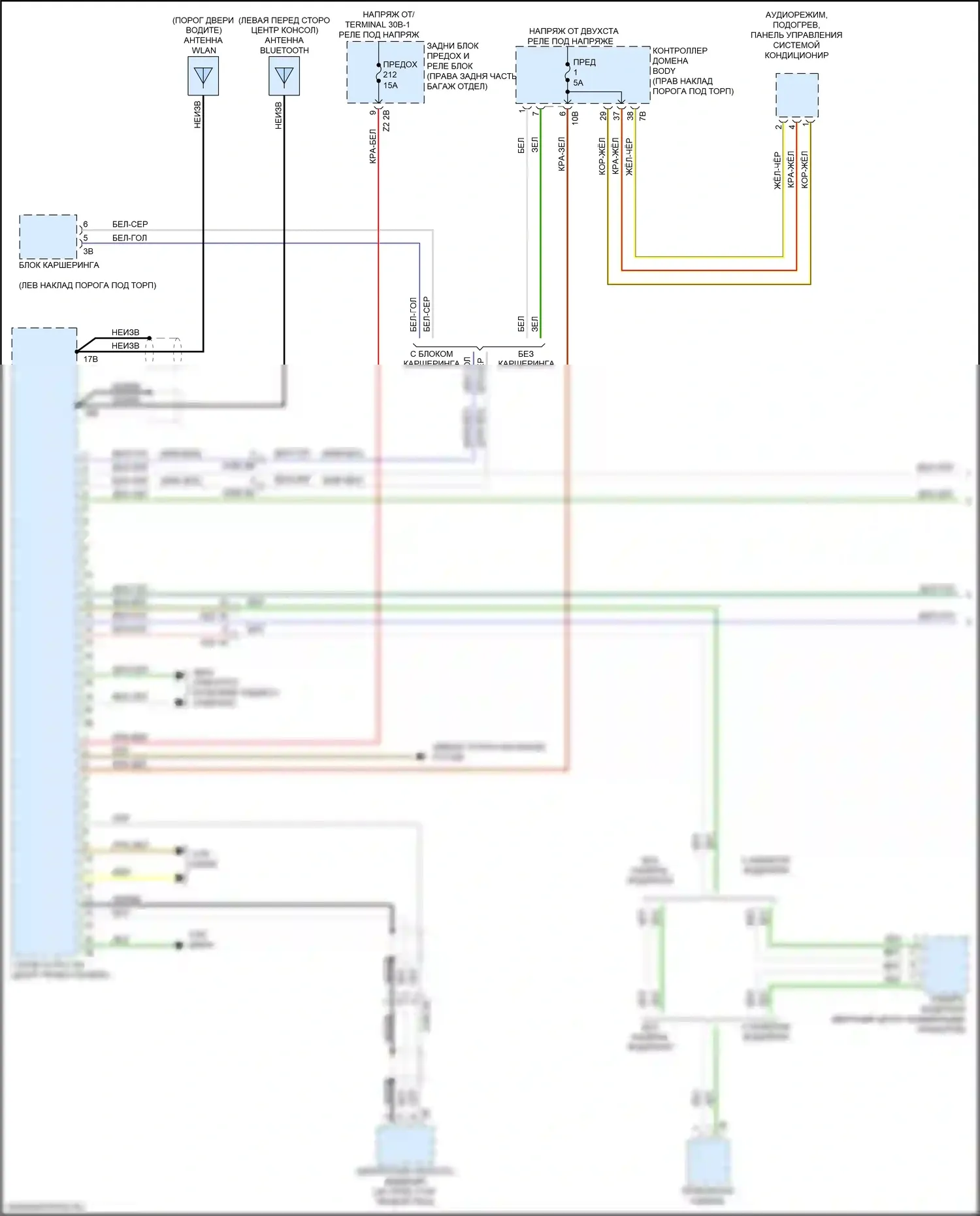 5 серия BMW G30/G31 рестайлинг (2020-2024): Электросхема навигации, высокий уровень с аудиоблоком приемника (1 из 5) 