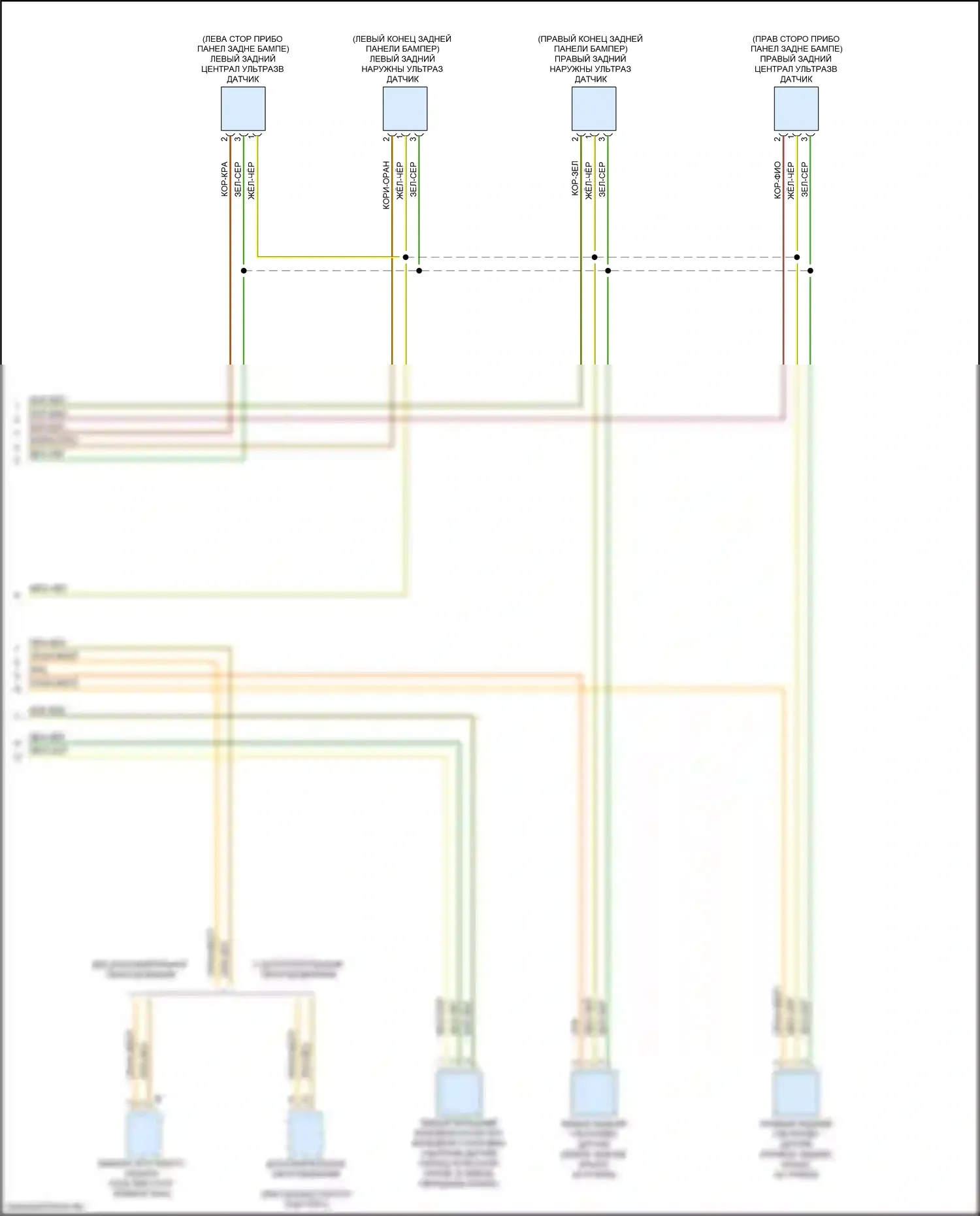 5 серия BMW G30/G31 рестайлинг (2020-2024): Электросхема парктроника, высокая (2 из 2) 