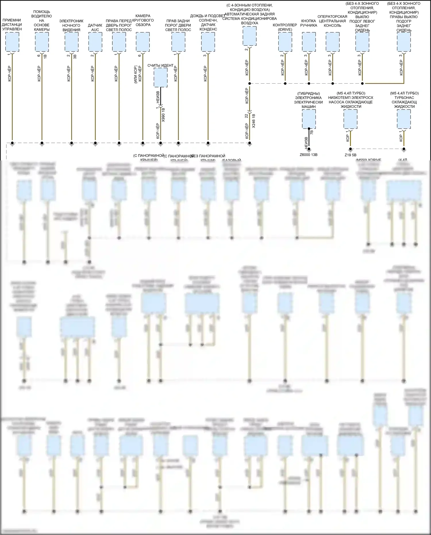 5 серия BMW G30/G31 рестайлинг (2020-2024): Электросхема разводки массы (5 из 6) 