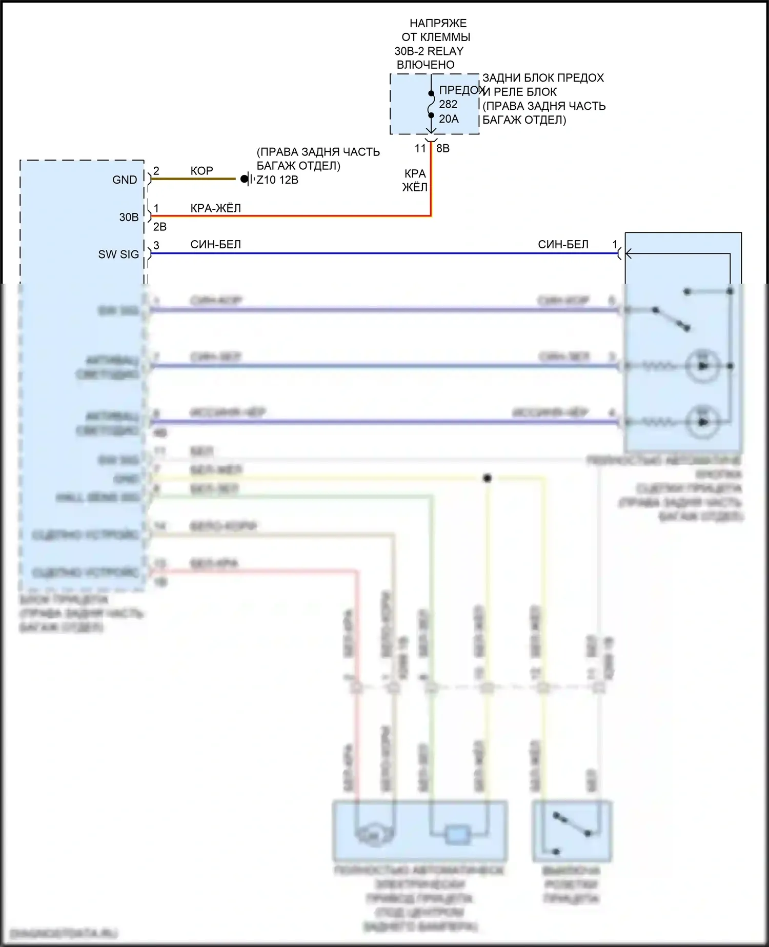 5 серия BMW G30/G31 (2016-2020): Электросхема активных управление кузовом и подвеской 