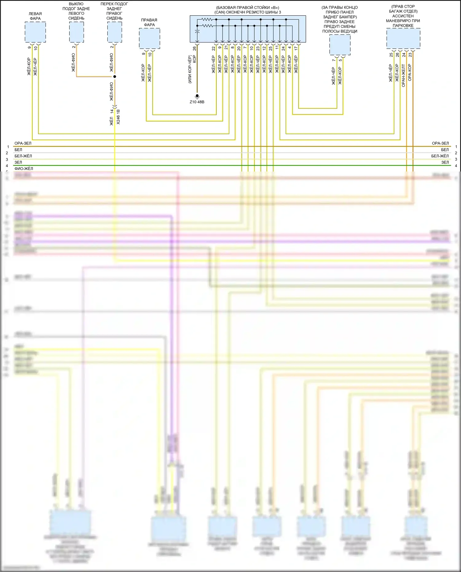 5 серия BMW G30/G31 (2016-2020): Электросхема шины высокого/низкого уровня (5 из 9) 