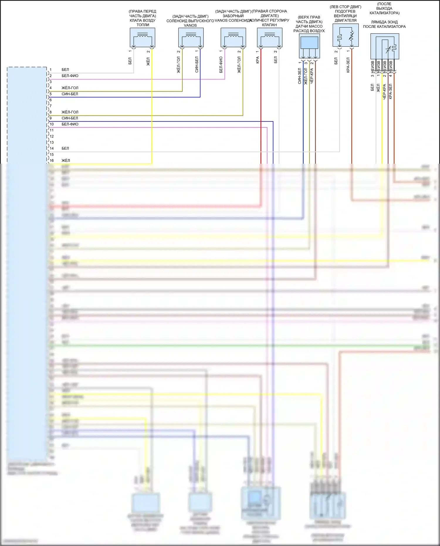 5 серия BMW G30/G31 (2016-2020): Электросхема двигателя 3,0л турбо (1 из 6) 