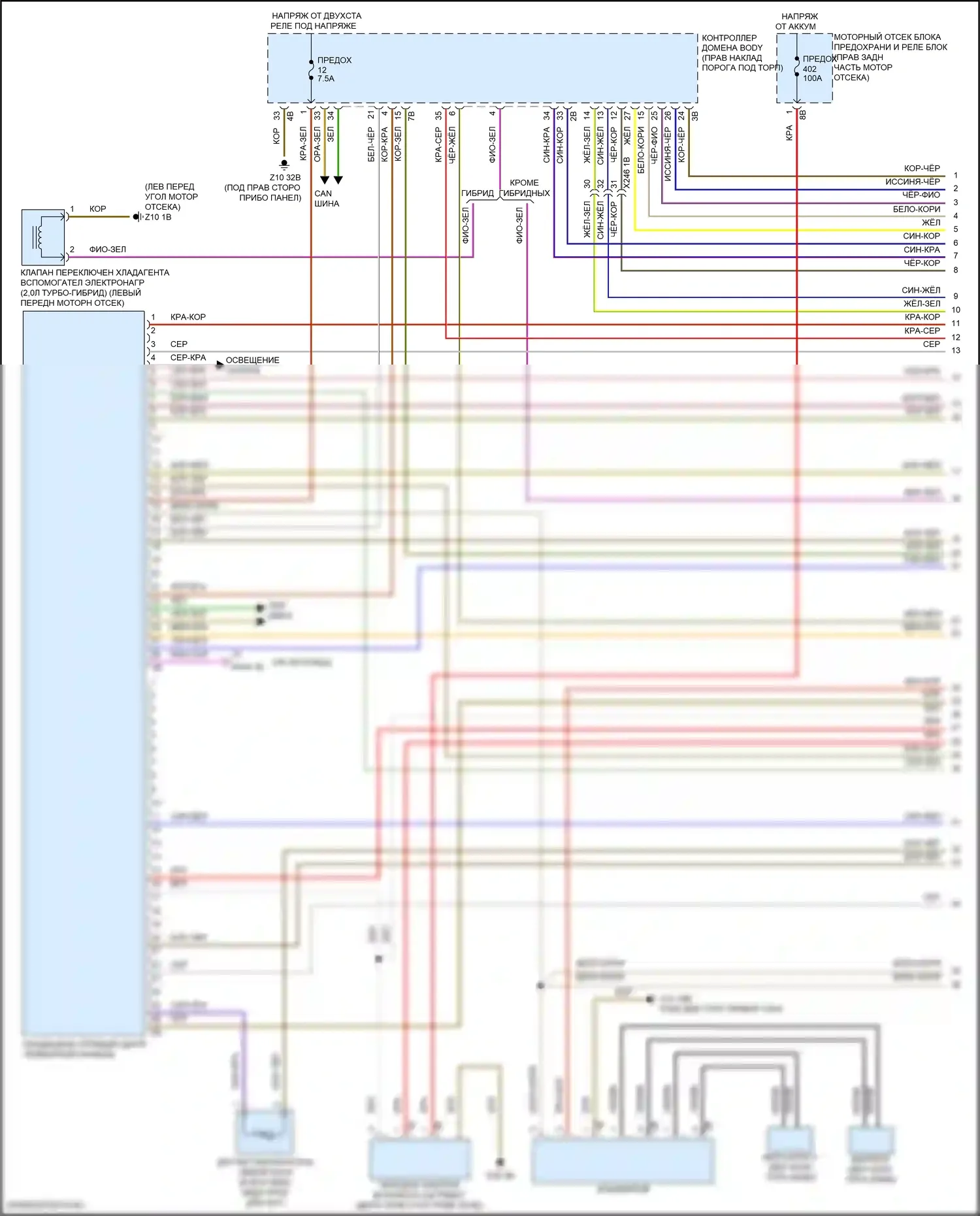 5 серия BMW G30/G31 (2016-2020): Электросхема климат контроля, без заднего автоматического климат-контроля (1 из 6) 