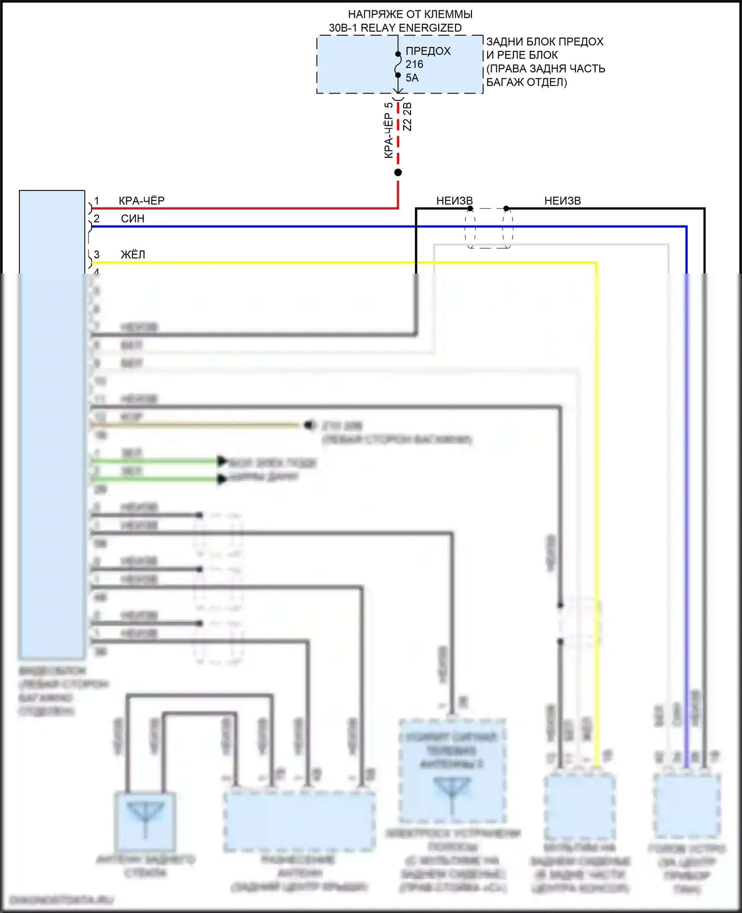 5 серия BMW G30/G31 (2016-2020): Электросхема видеосистемы 