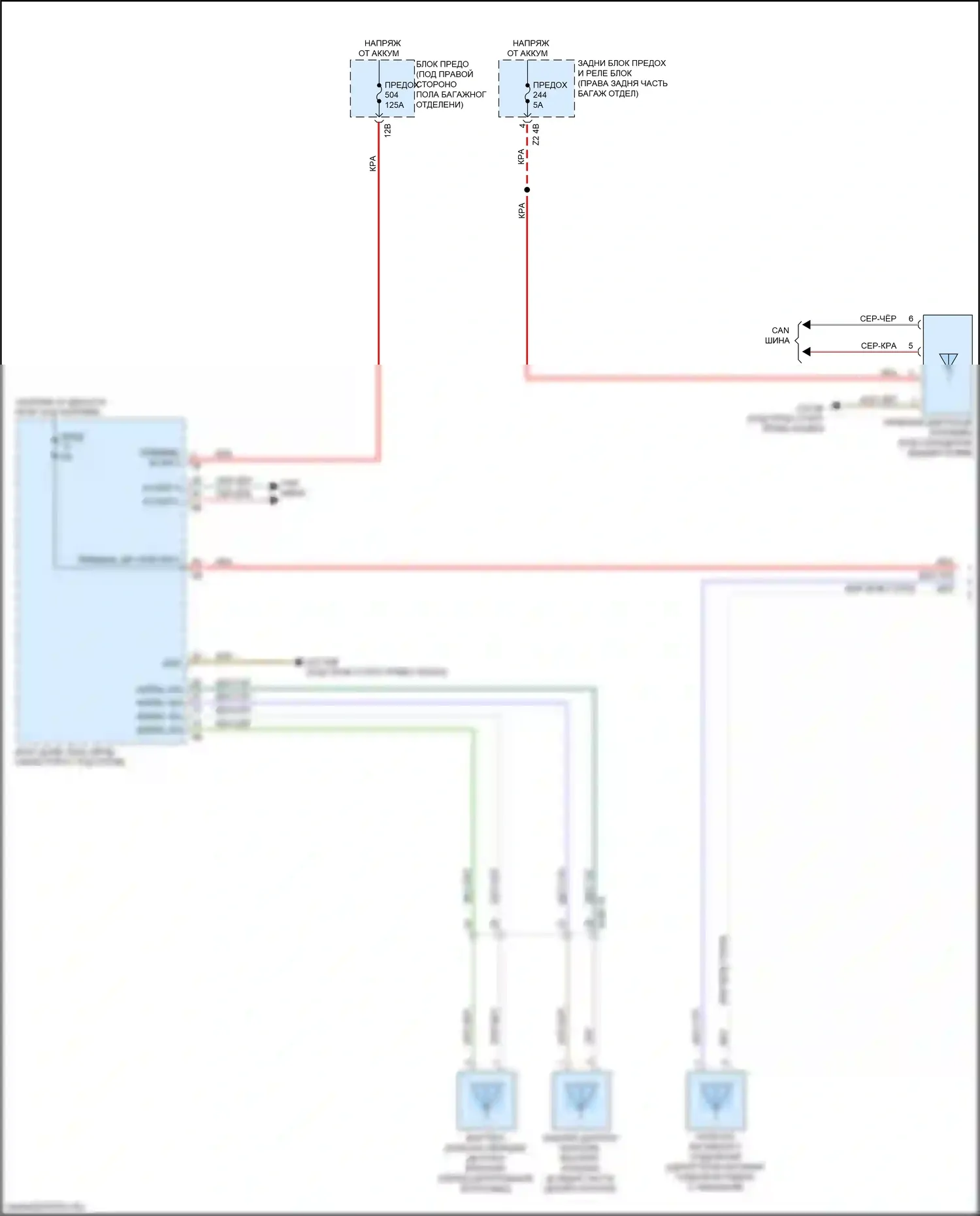5 серия BMW G30/G31 (2016-2020): Электросхема системы бесключевого доступа (1 из 2) 