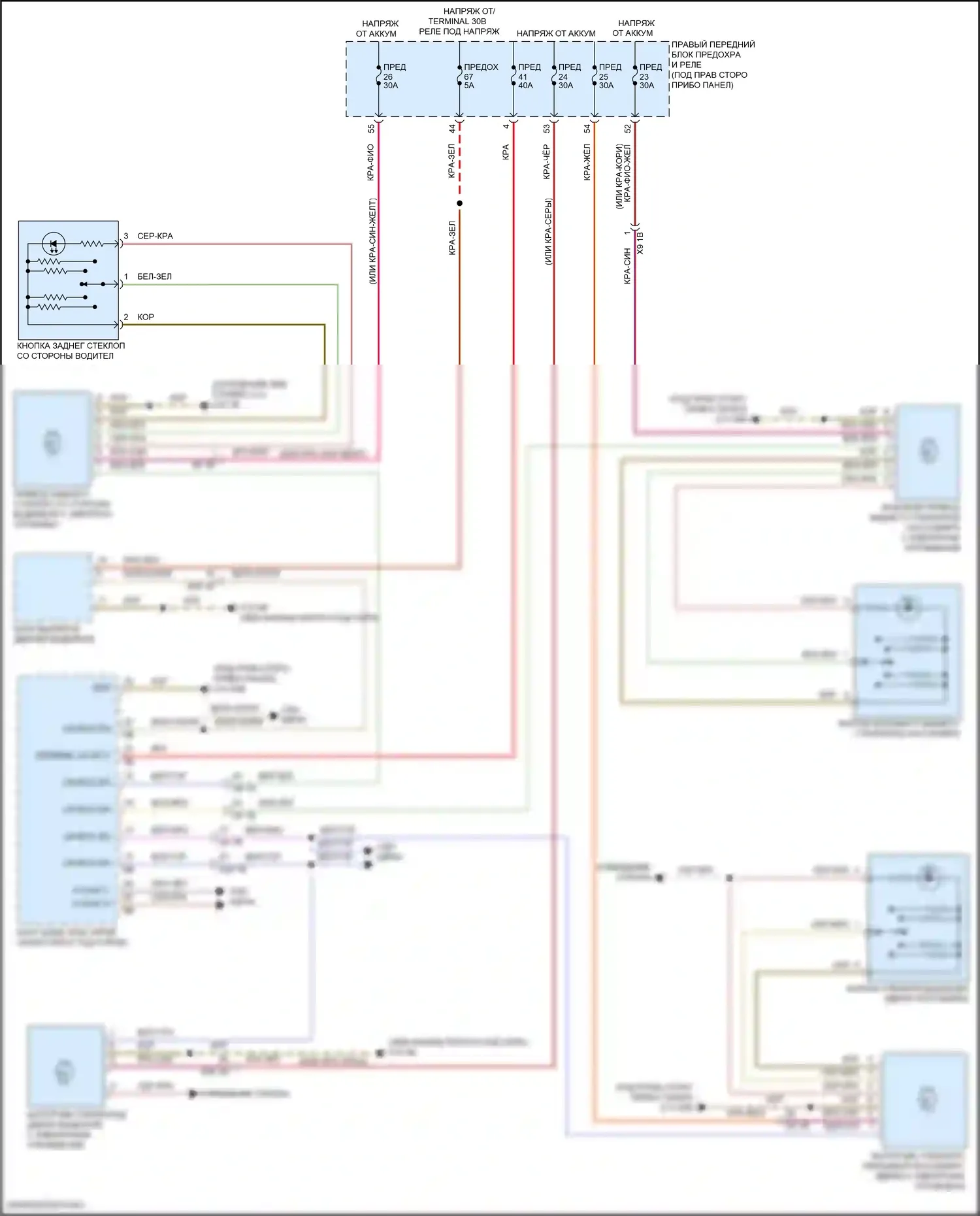 5 серия BMW G30/G31 (2016-2020): Стеклоподъемники электросхема 