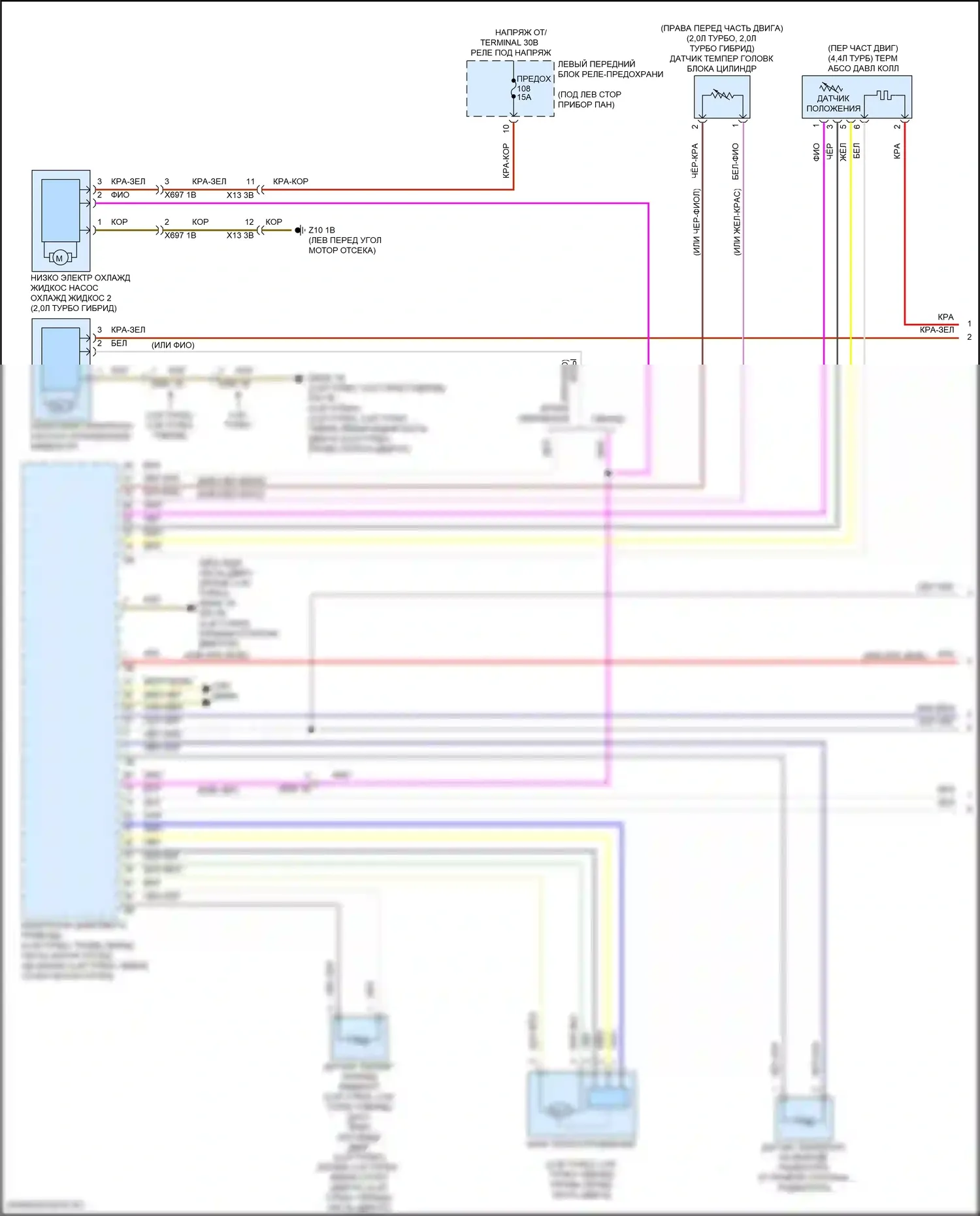 5 серия BMW G30/G31 (2016-2020): Электросхема вентилятора охлаждения (1 из 2) 