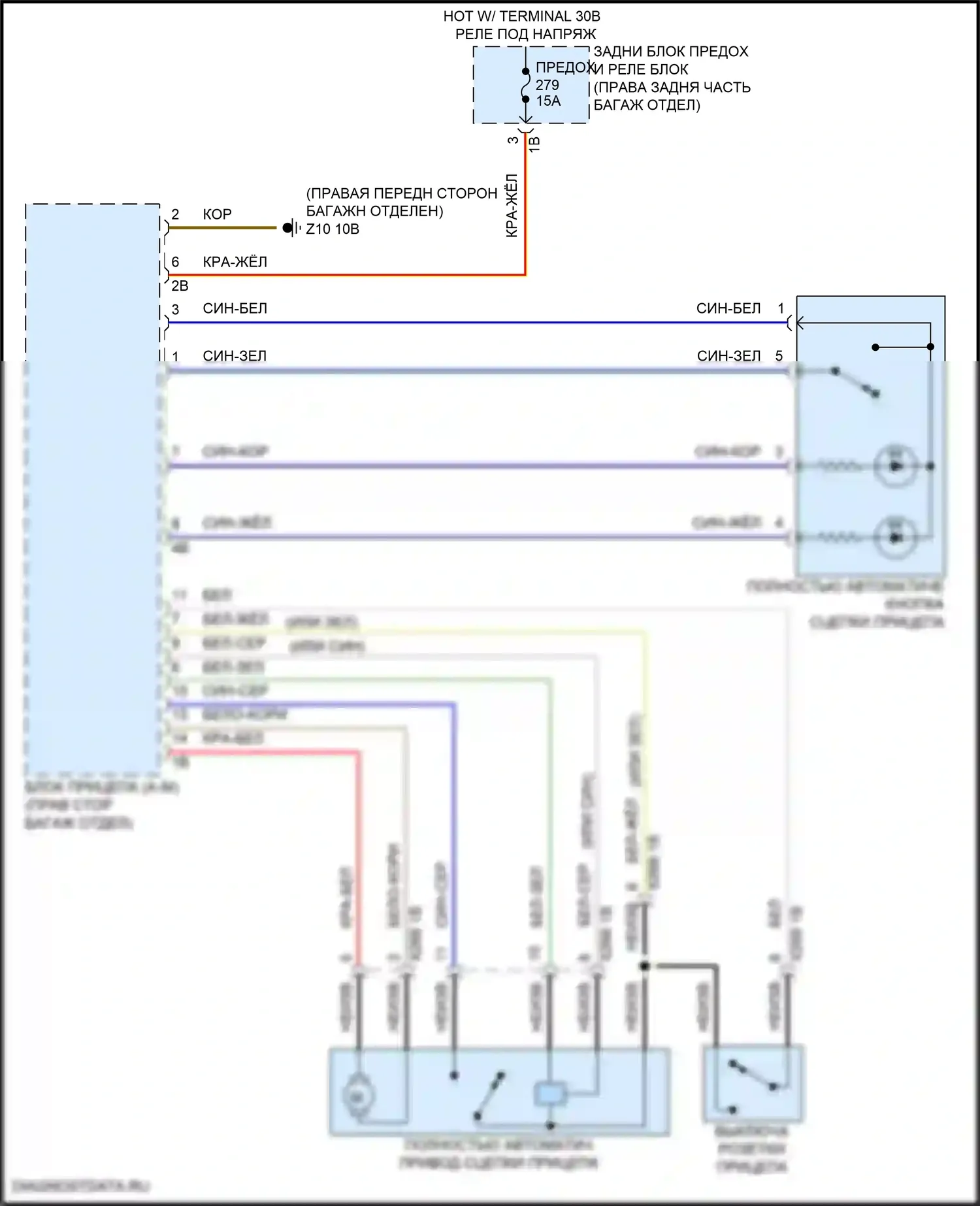 5 серия BMW G60 (2023-2024): Электросхема активных управление кузовом и подвеской 