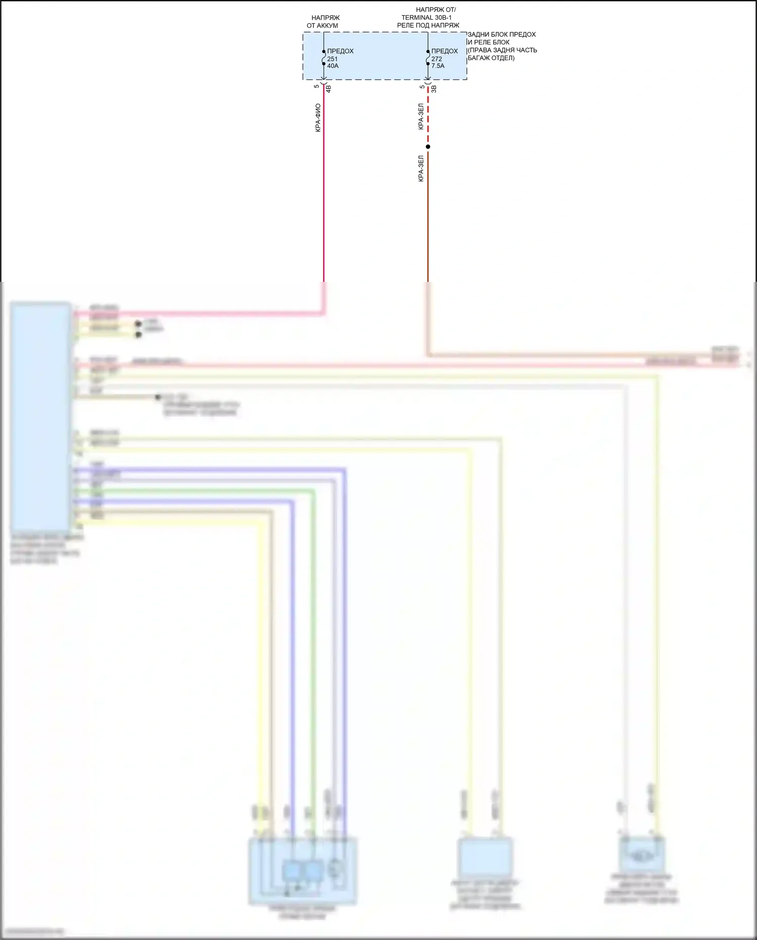 5 серия BMW G60 (2023-2024): Электросхема открытия багажника и лючка топливного бака (1 из 2) 