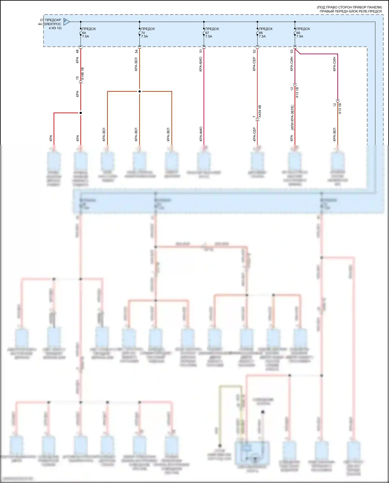 5 серия BMW G60 (2023-2024): Электросхема блока предохранителей реле (5 из 10) 