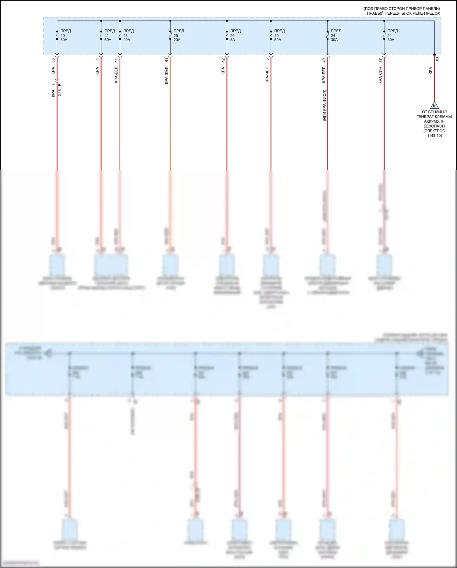 5 серия BMW G60 (2023-2024): Электросхема блока предохранителей реле (6 из 10) 