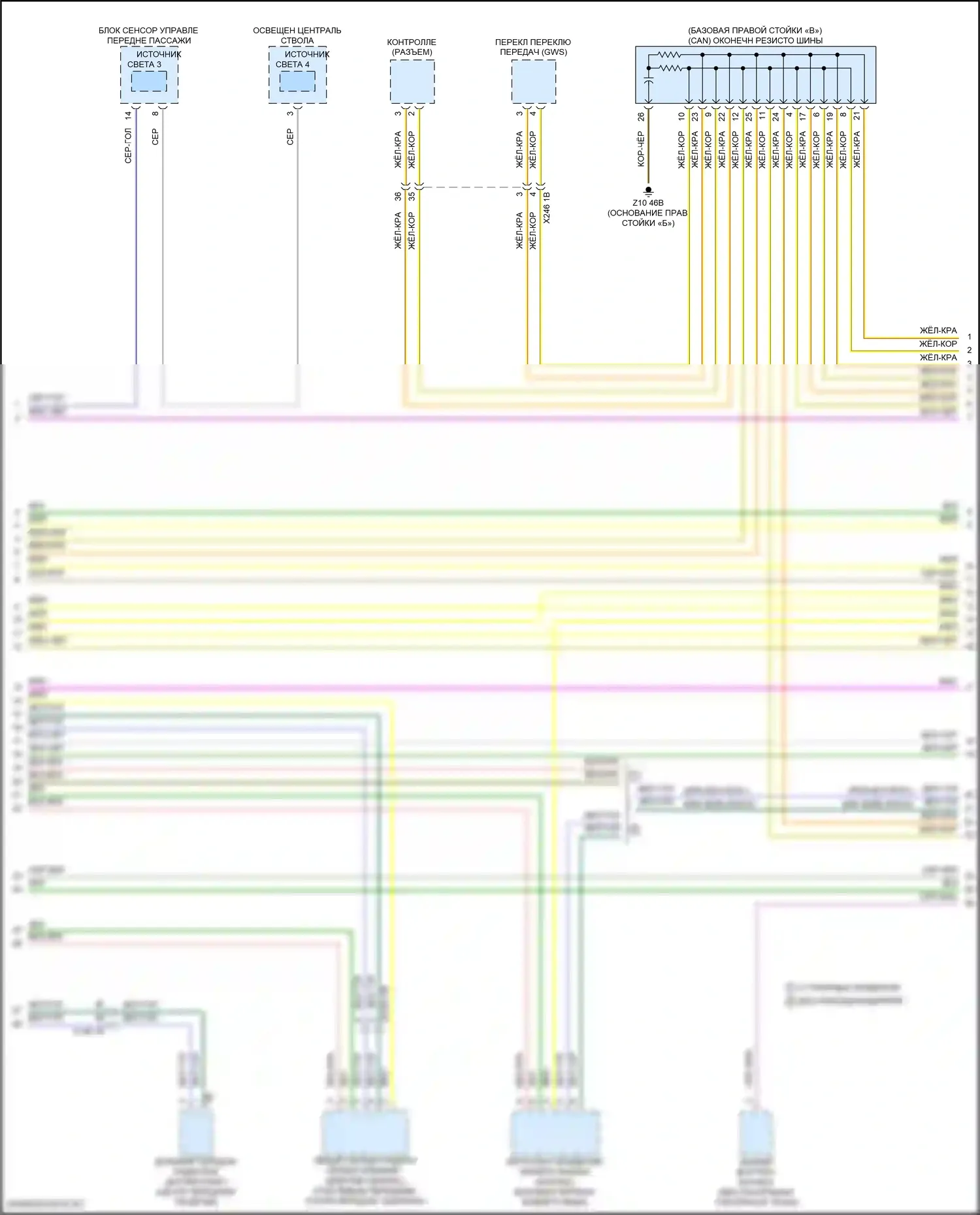 5 серия BMW G60 (2023-2024): Электросхема шины высокого/низкого уровня (8 из 13) 