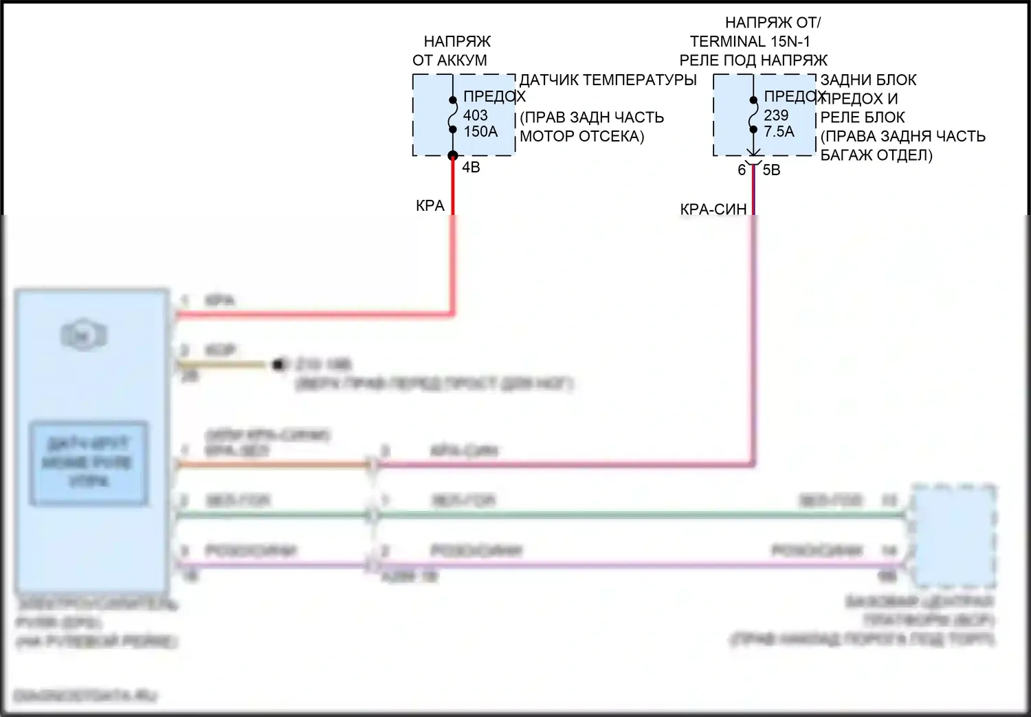 5 серия BMW G60 (2023-2024): Электросхема электроусилителя руля 