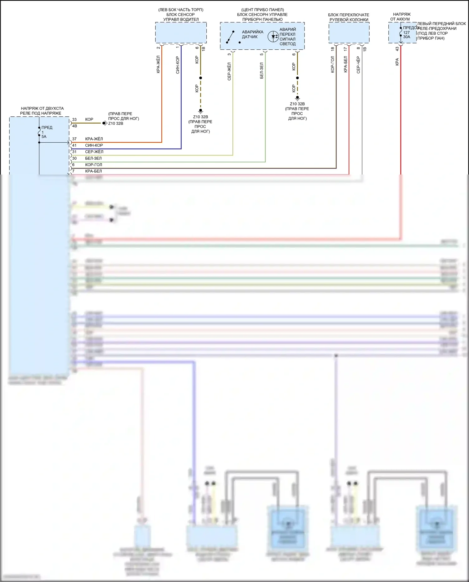 5 серия BMW G60 (2023-2024): Электросхема фар и фонарей (1 из 2) 
