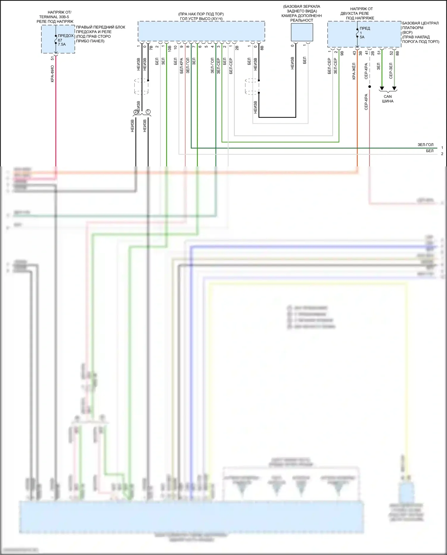 5 серия BMW G60 (2023-2024): Электросхема магнитолы, средний уровень (2 из 5) 
