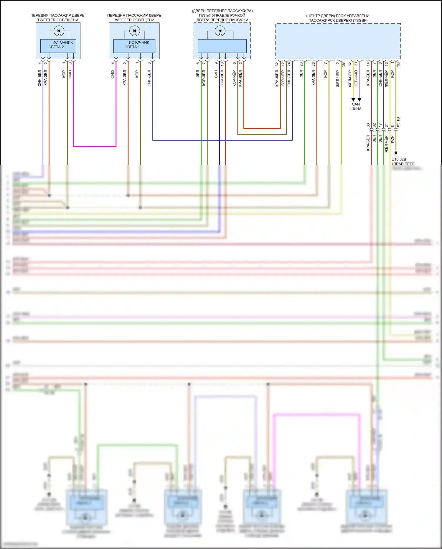 5 серия BMW G60 (2023-2024): Электросхема освещения салона, с высокой версией (3 из 6) 
