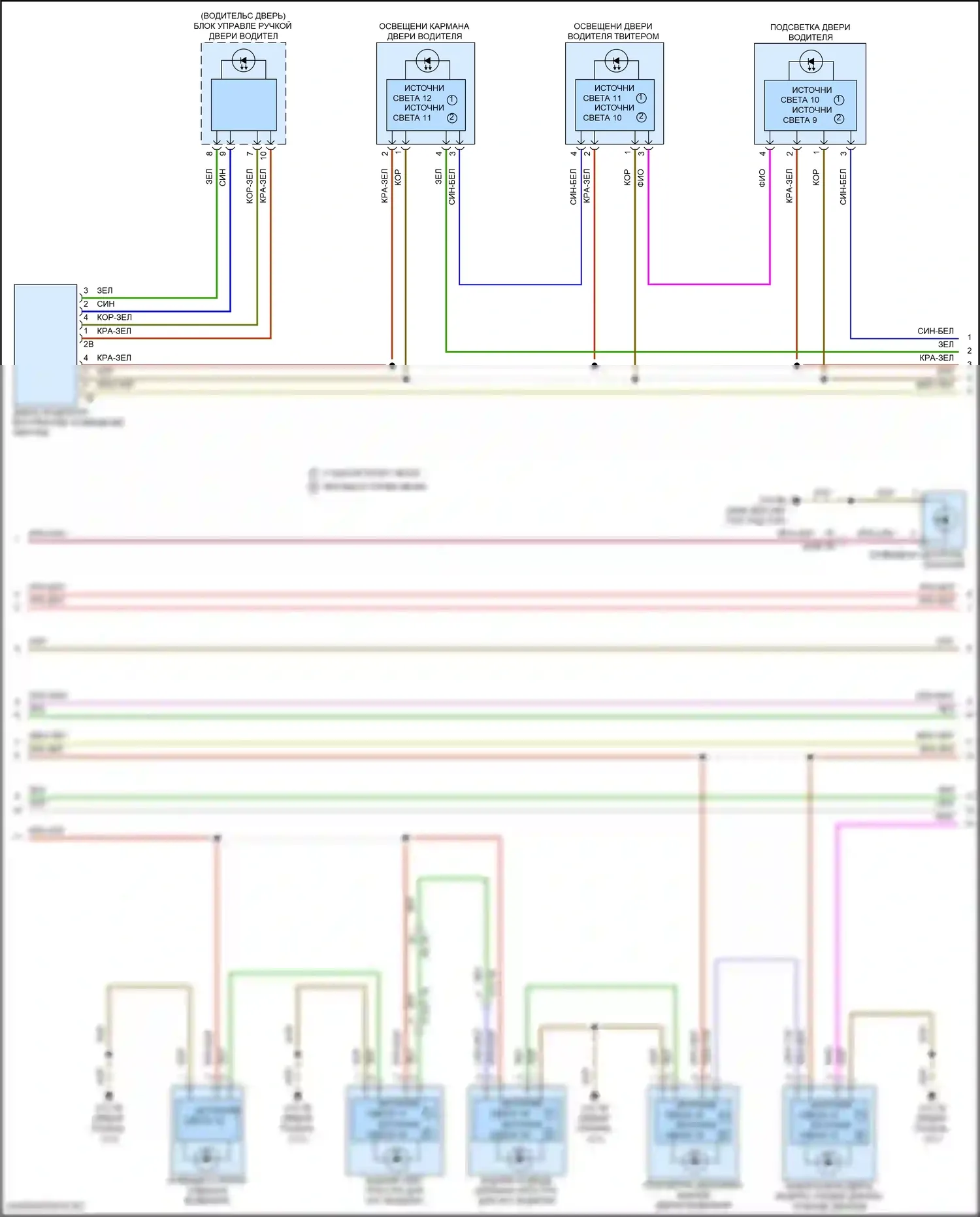 5 серия BMW G60 (2023-2024): Электросхема освещения салона, с высокой версией (4 из 6) 