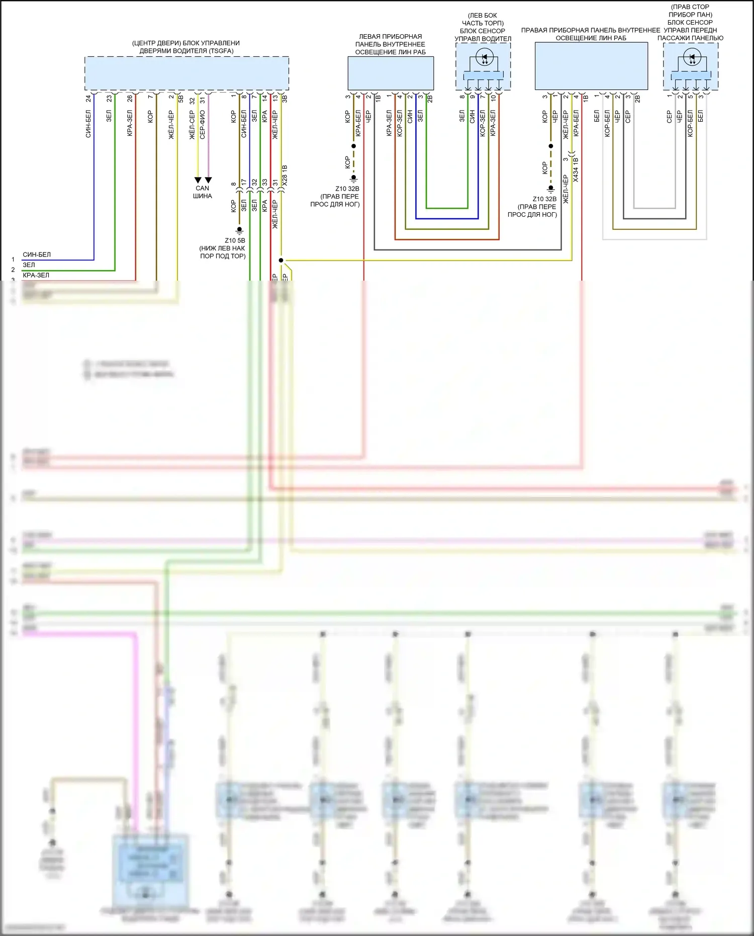 5 серия BMW G60 (2023-2024): Электросхема освещения салона, с высокой версией (5 из 6) 