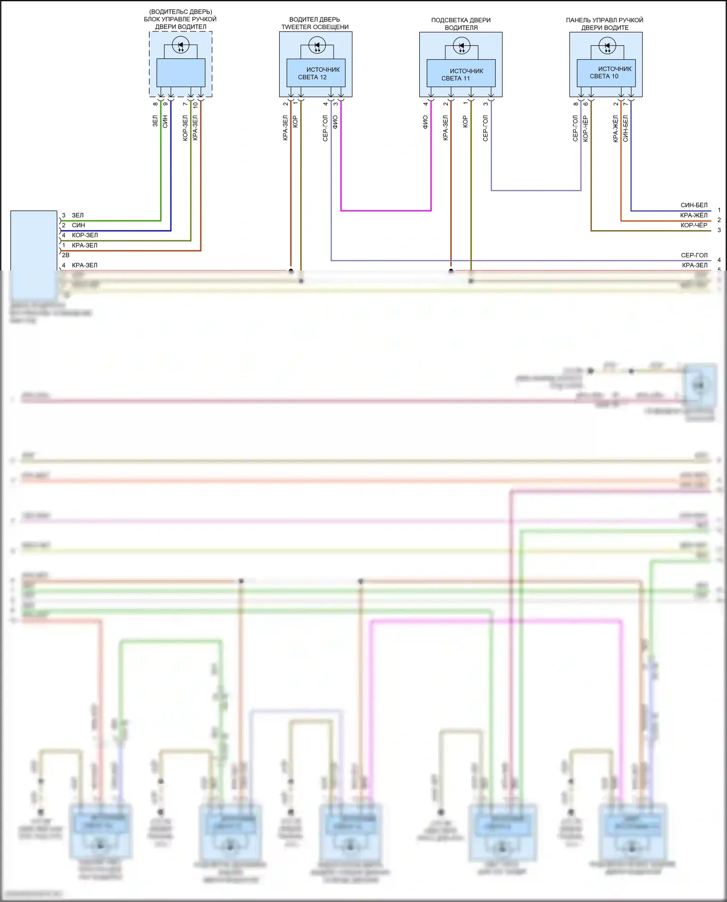 5 серия BMW G60 (2023-2024): Электросхема освещения салона, в базовой версии (4 из 6) 