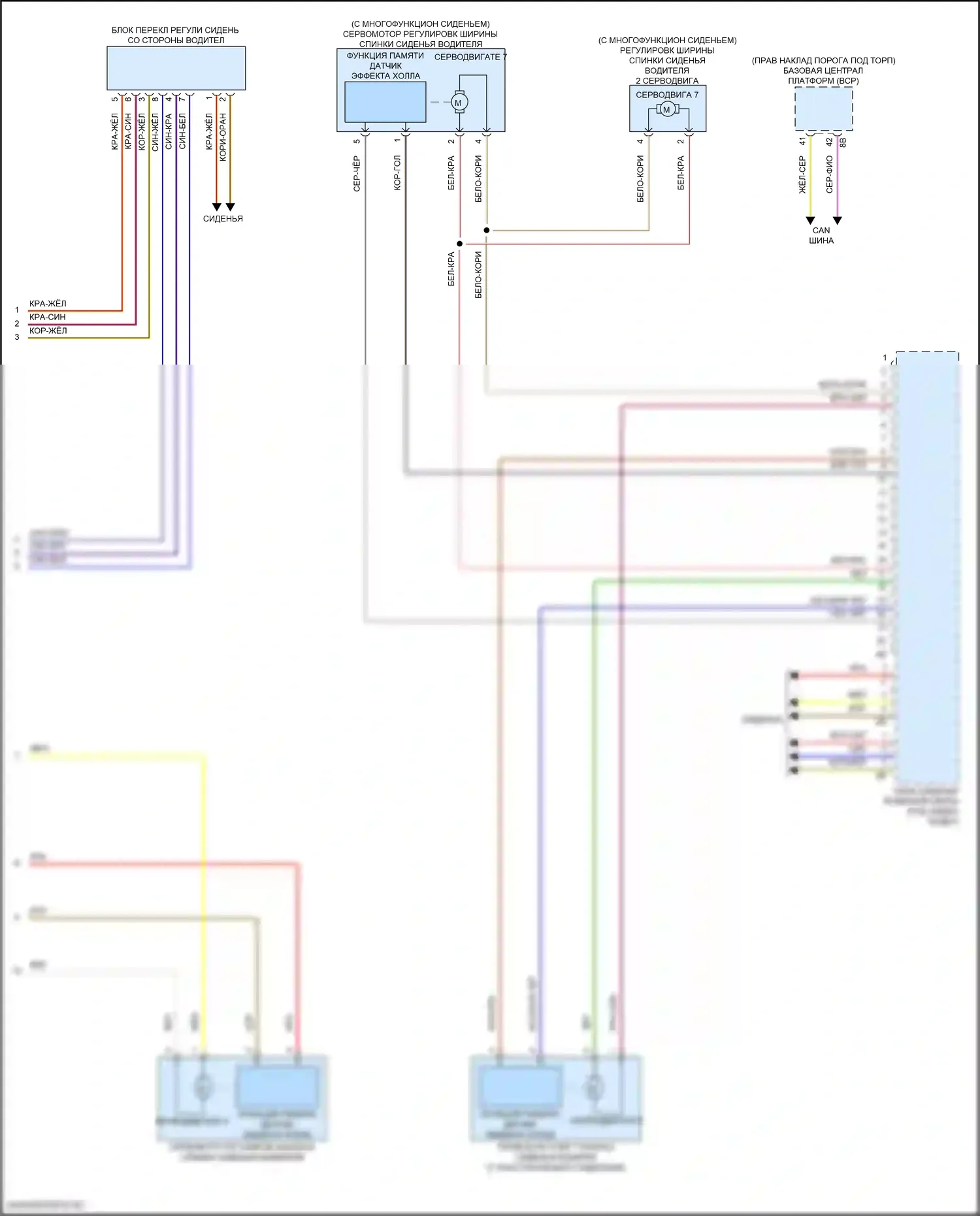 5 серия BMW G60 (2023-2024): Электросхема сиденья памяти водителя (2 из 2) 