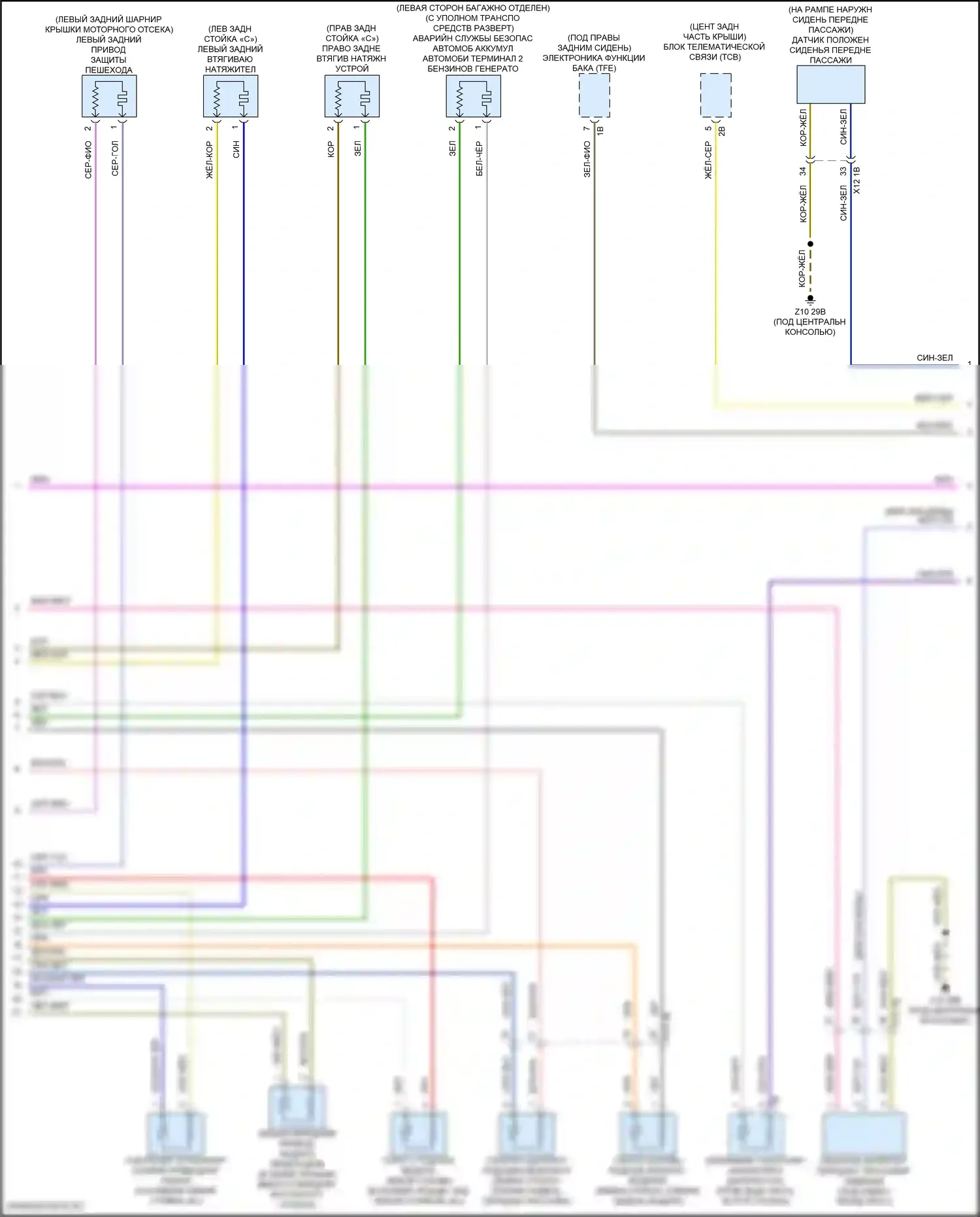 5 серия BMW G60 (2023-2024): Электросхема подушек безопасности (4 из 5) 
