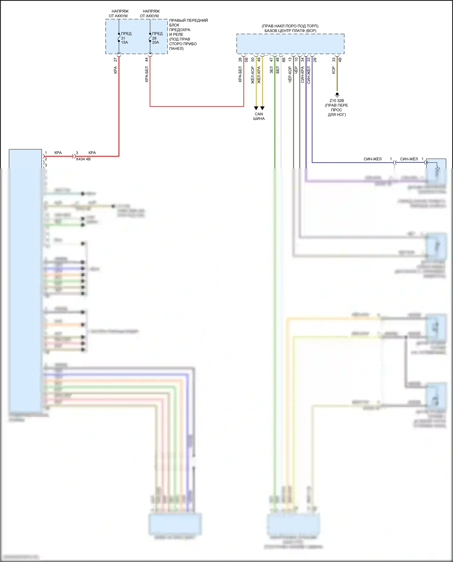 5 серия BMW G60 (2023-2024): Электросхема приборной панели 