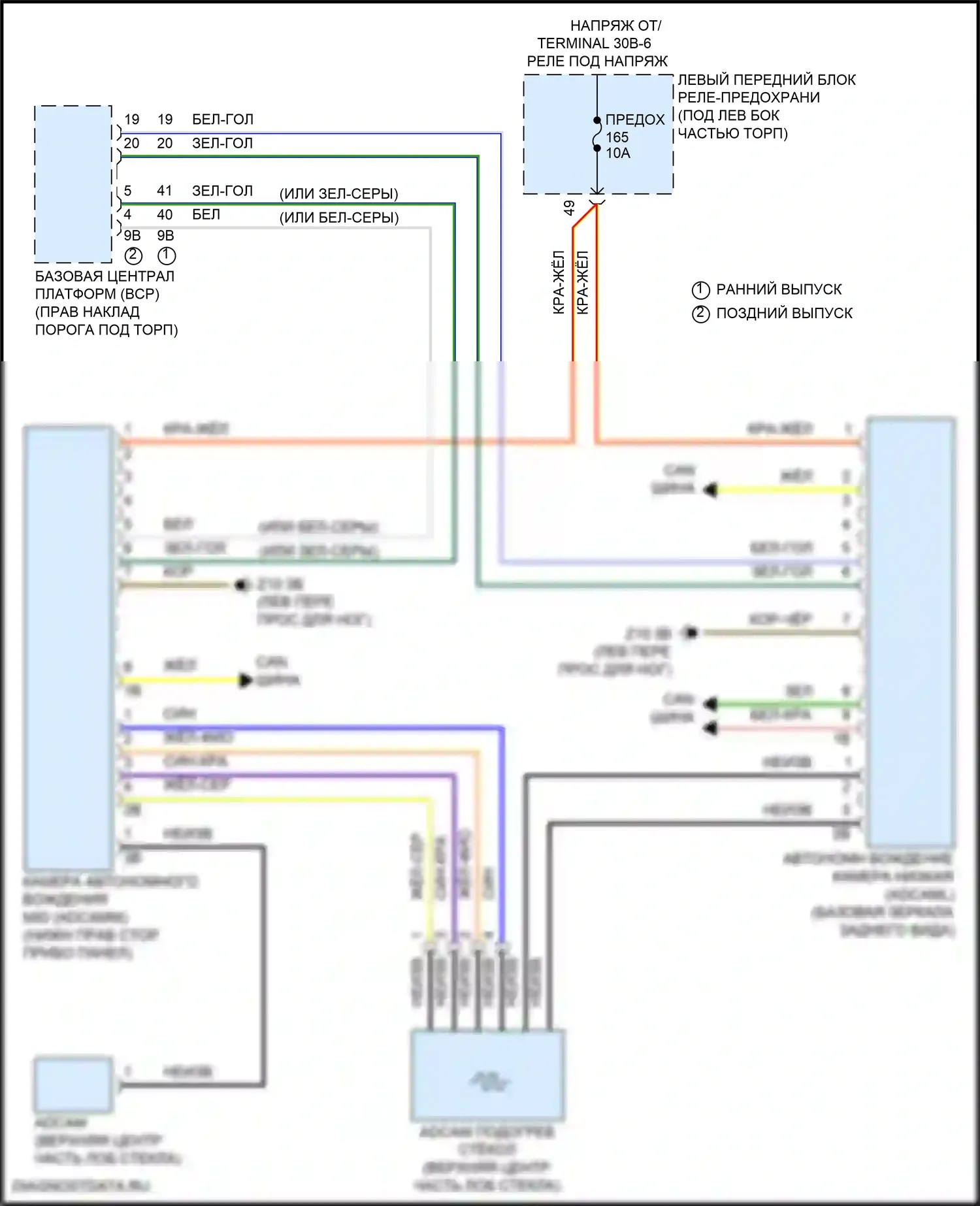 5 серия BMW G60 (2023-2024): Электросхема камеры автоматического вождения 