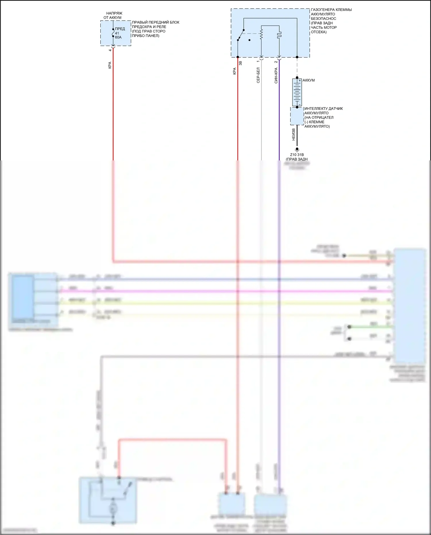 5 серия BMW G60 (2023-2024): Электросхема стартера/генератора 