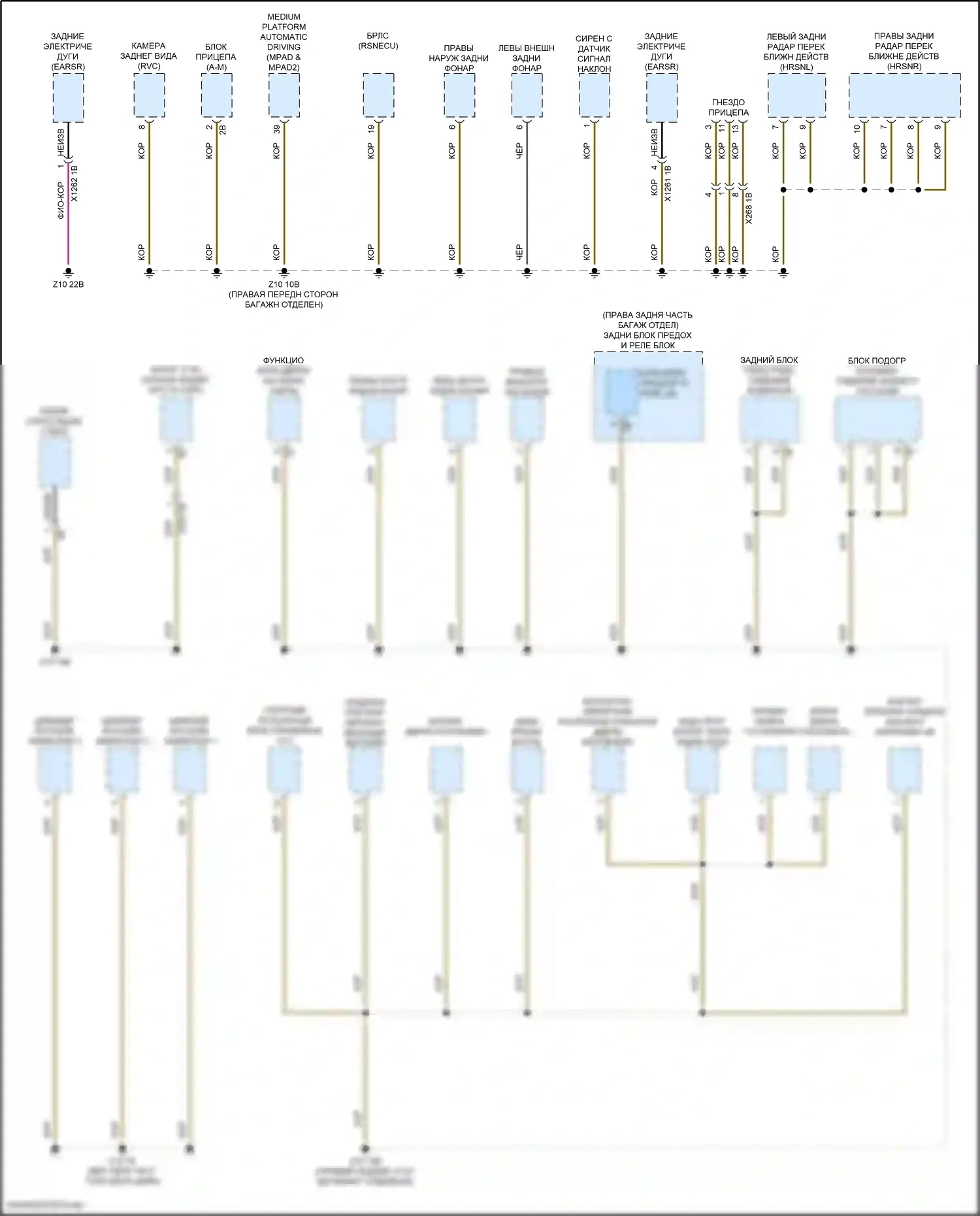 5 серия BMW G60 (2023-2024): Электросхема точек подключения масс (1 из 5) 