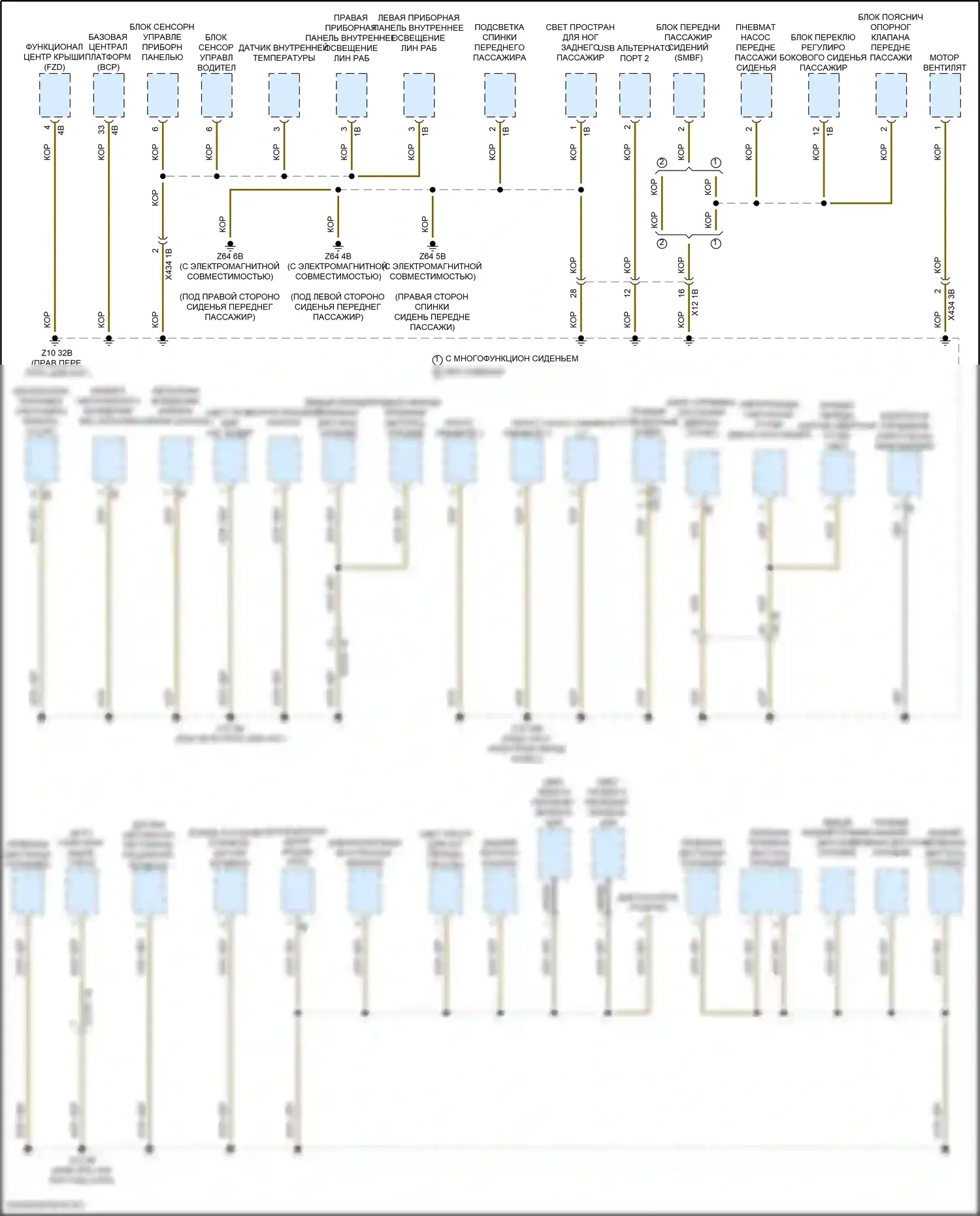 5 серия BMW G60 (2023-2024): Электросхема точек подключения масс (3 из 5) 